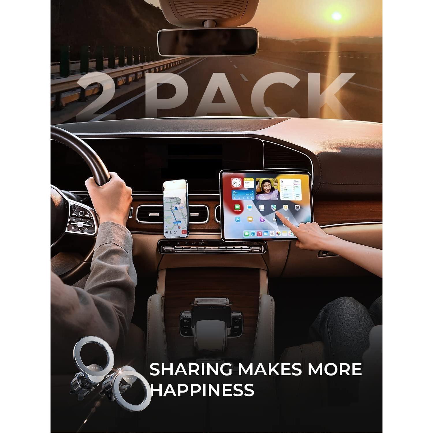 Soporte Magnético para Auto LISEN MagSafe - 2 Paquetes Plata