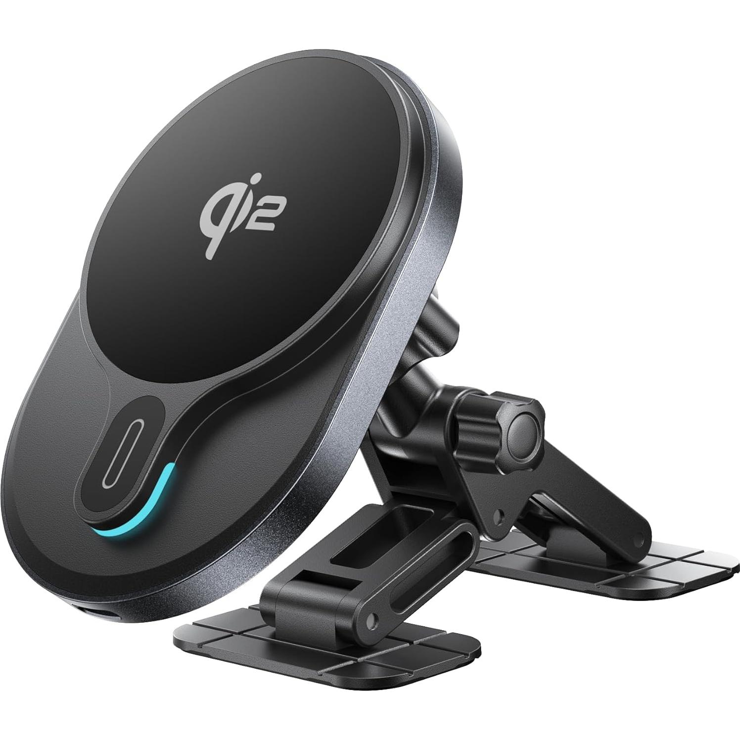 Cargador de coche MagSafe HURMAI Qi2 15W, soporte inalámbrico