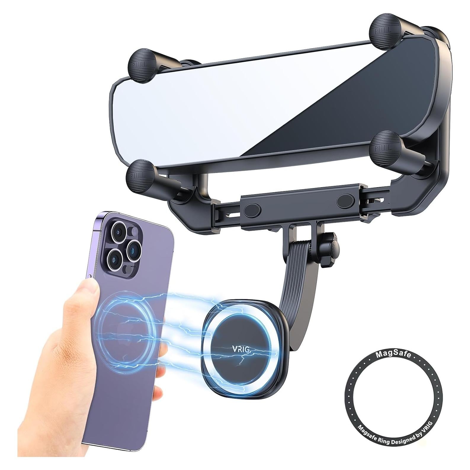 Soporte para Teléfono VRIG MG-15 con Espejo Retrovisor Magnético