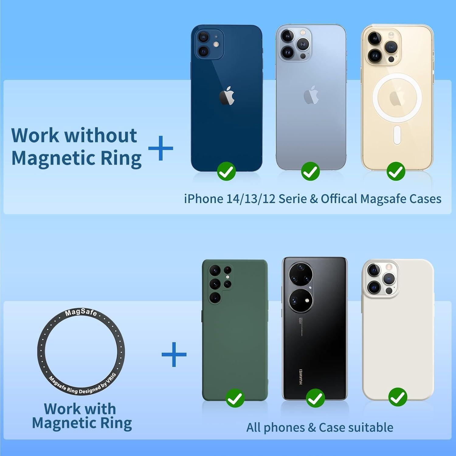 Soporte para Teléfono VRIG MG-15 con Espejo Retrovisor Magnético