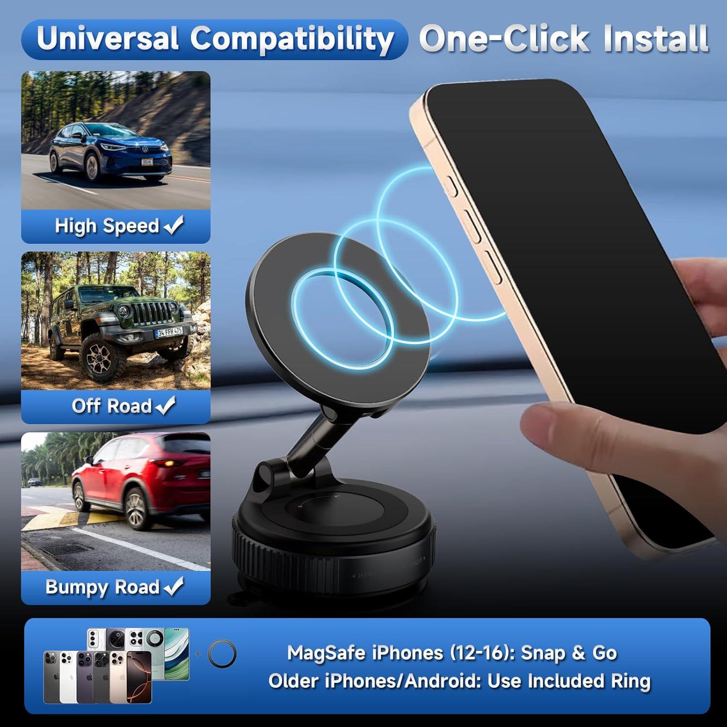 Soporte de Teléfono Magnético para Coche CVCHANCIN 360° Ajustable