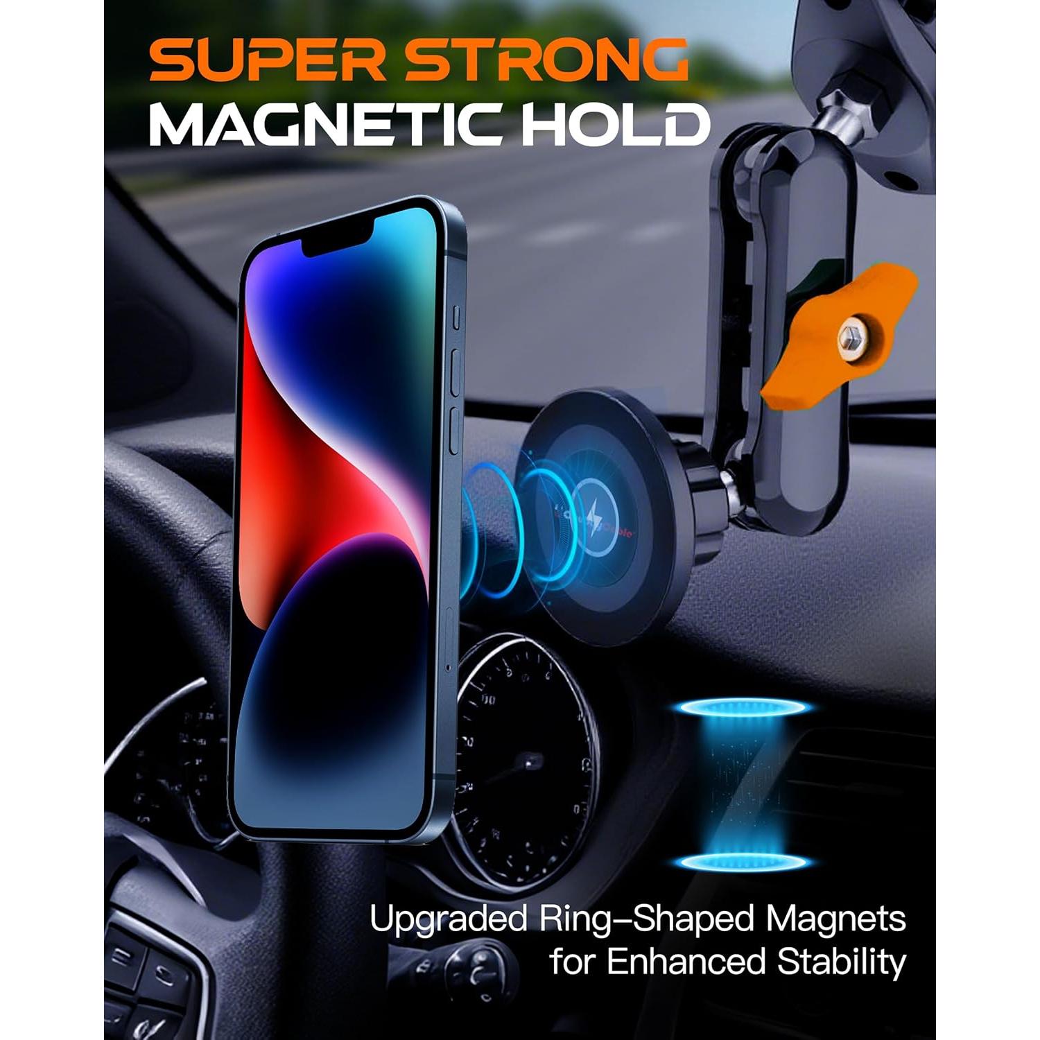 Soporte Magnético para Teléfono Chubbycable Naranja 360° Ajustable