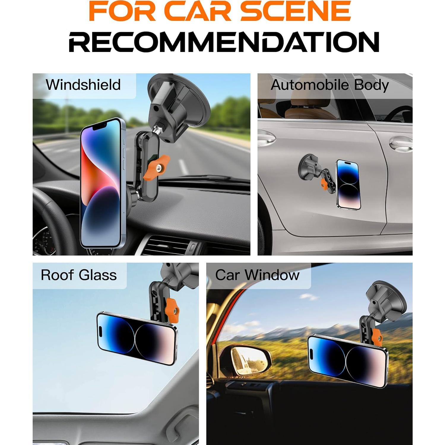 Soporte Magnético para Teléfono Chubbycable Naranja 360° Ajustable