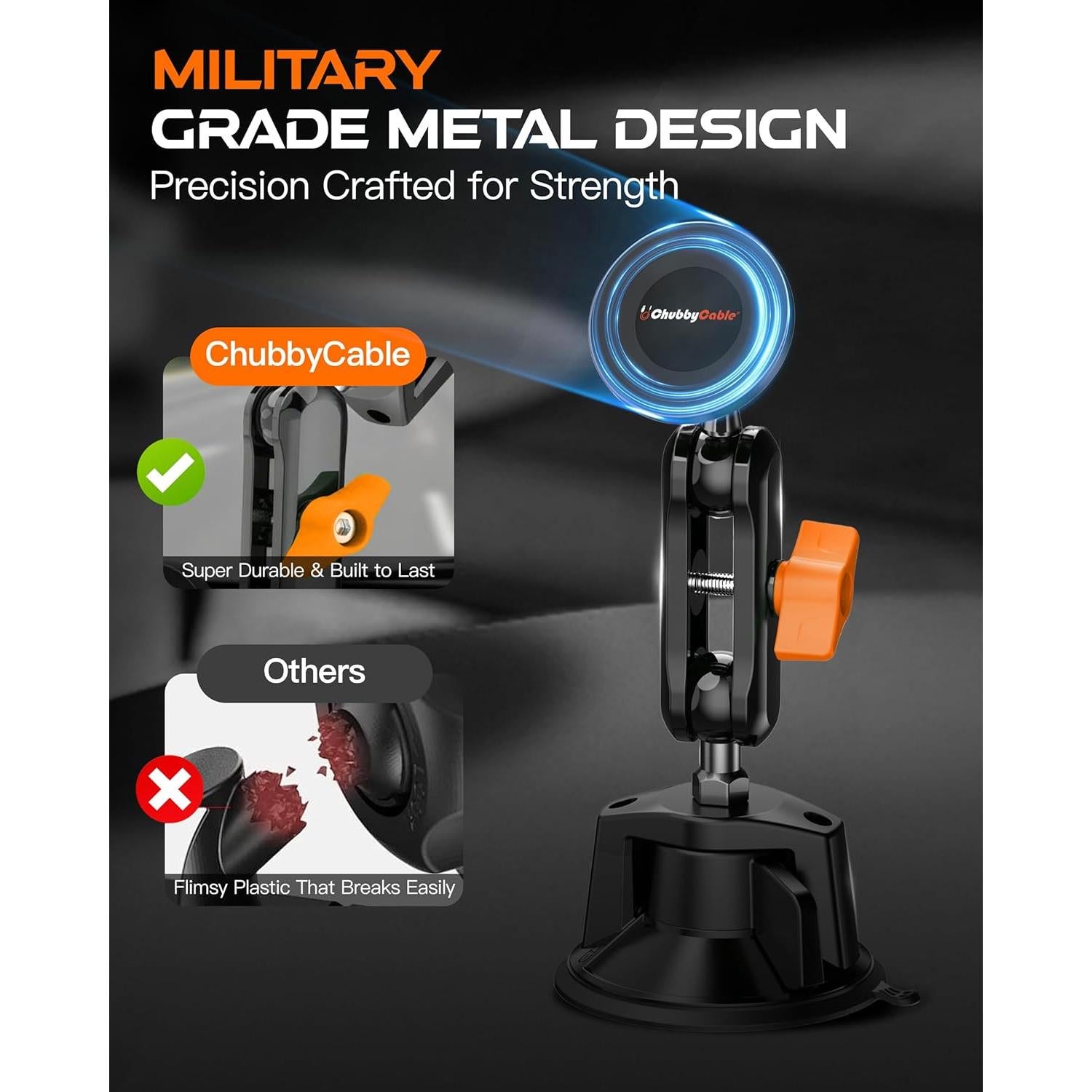 Soporte Magnético para Teléfono Chubbycable Naranja 360° Ajustable