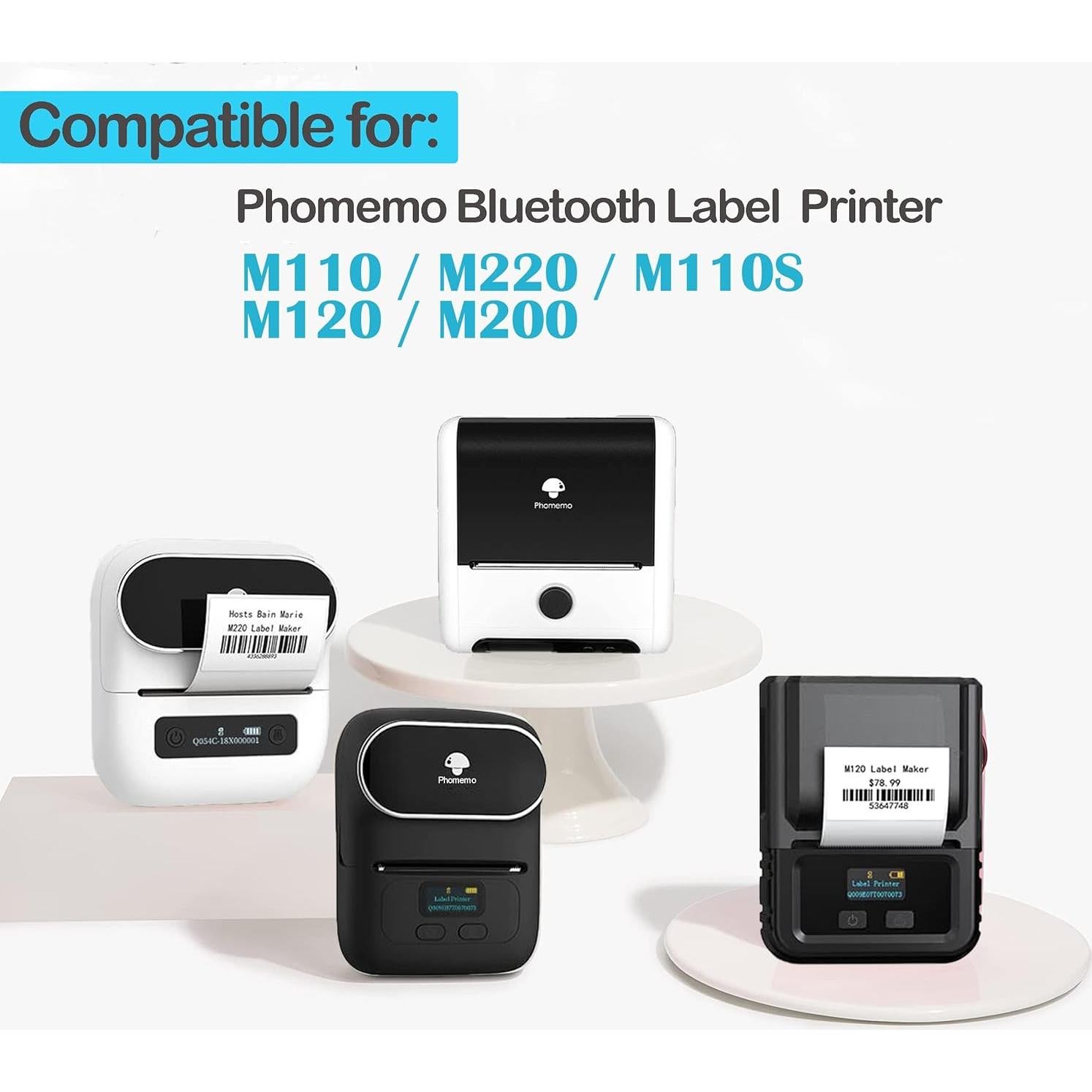 Etiquetas Phomemo M220 - 3 Rollos, 100 Etiquetas Cuadradas