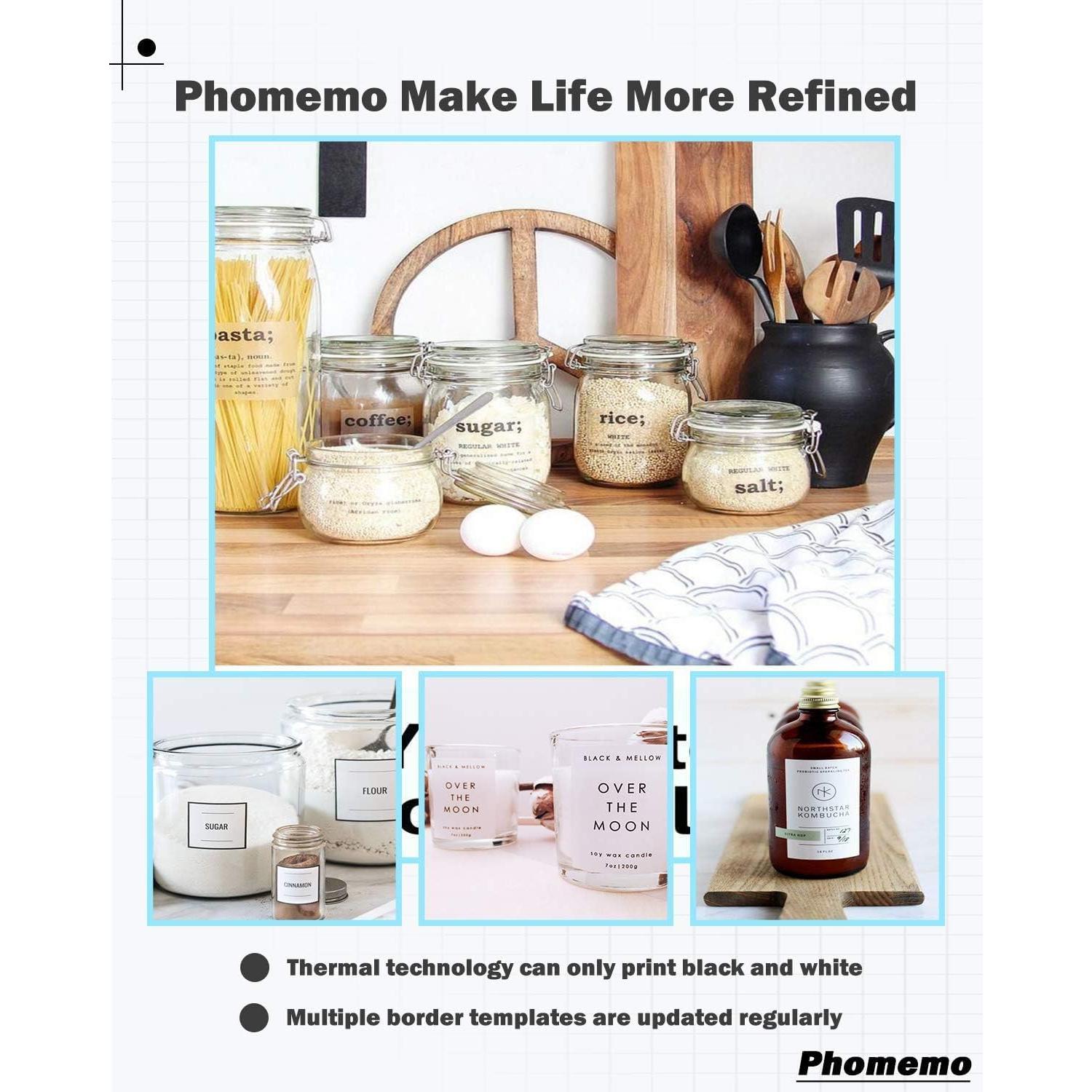 Etiquetas Phomemo M220 - 3 Rollos, 100 Etiquetas Cuadradas