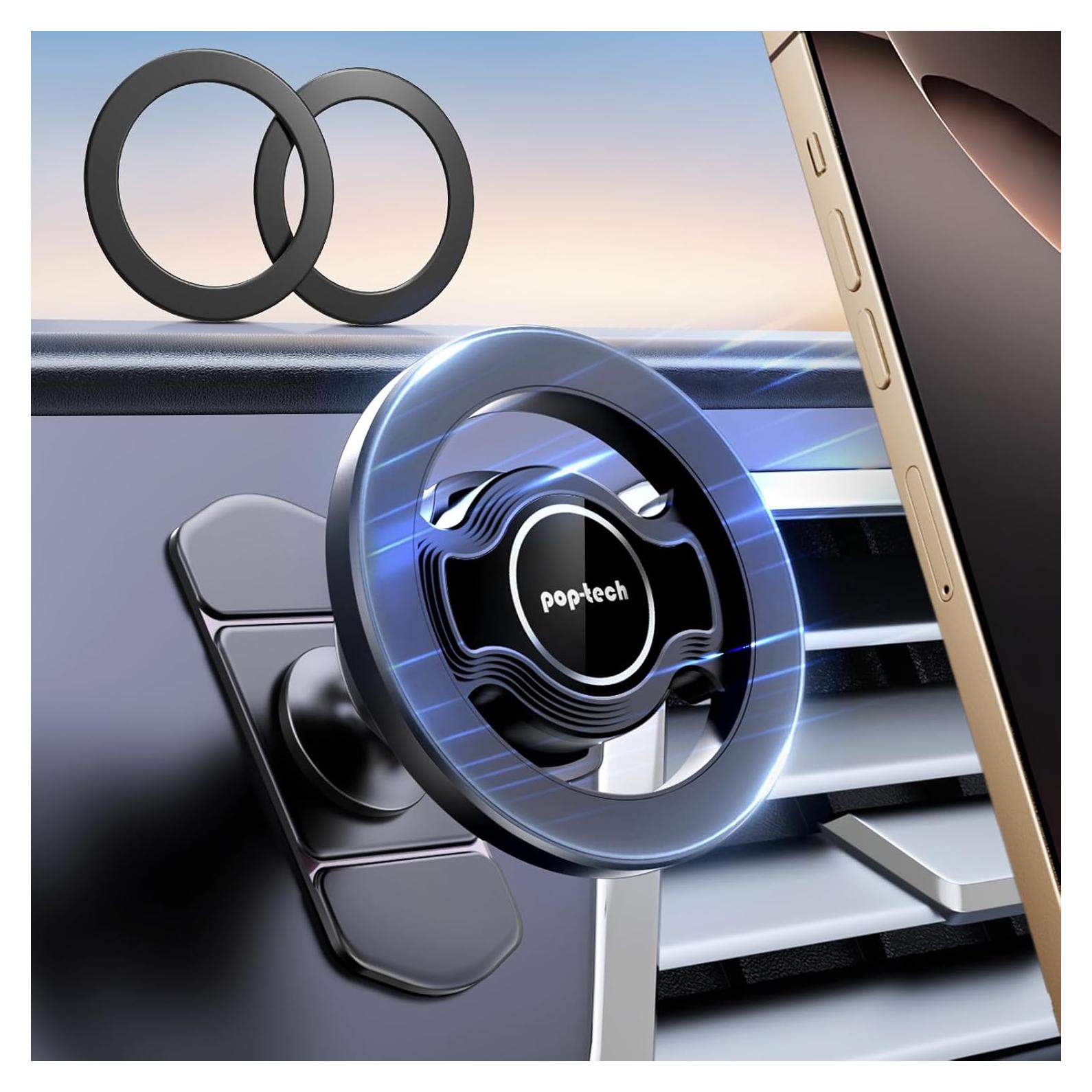 Soporte Adhesivo para Automóvil Pop-Tech MagSafe 360° Negro