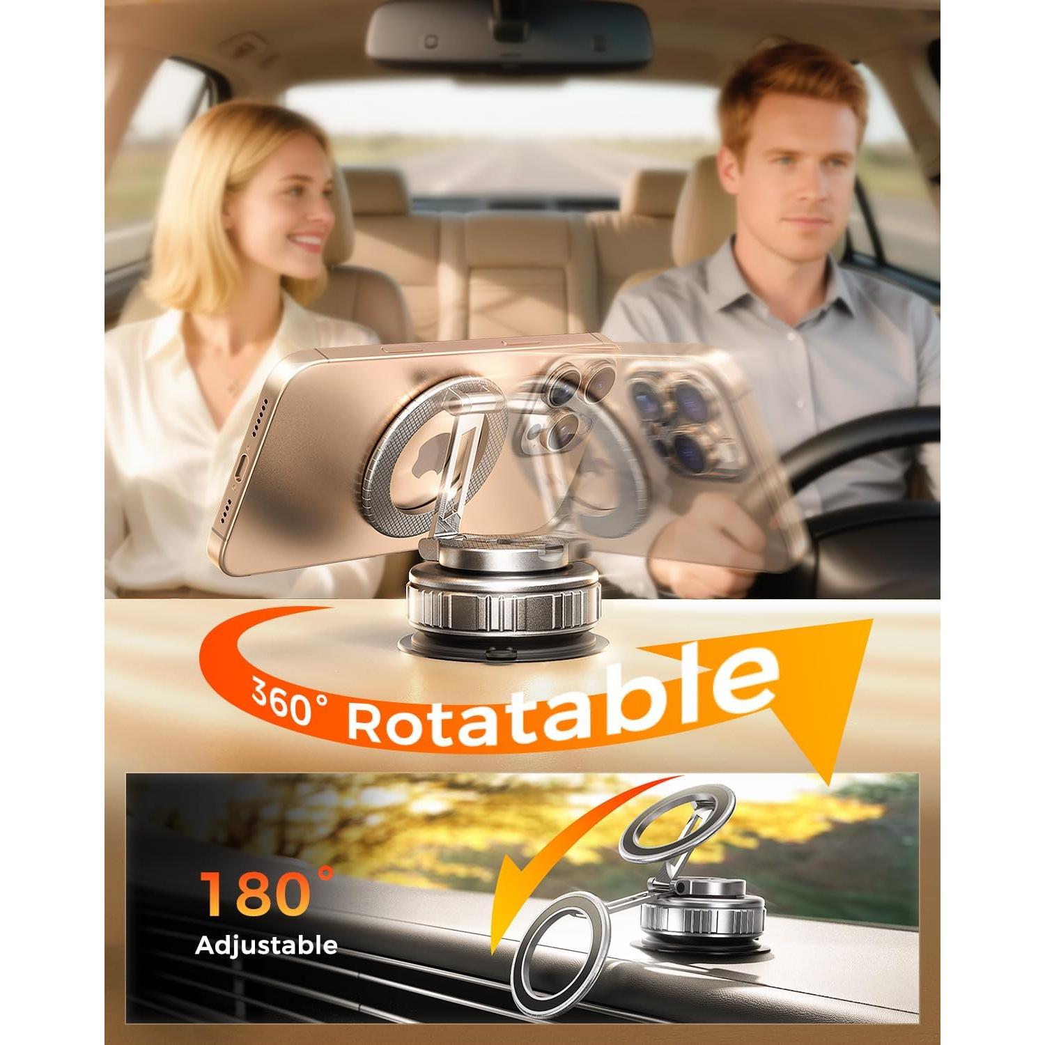 Soporte de Teléfono Magnético MRGLAS 2026 Rotación 360° para Coche