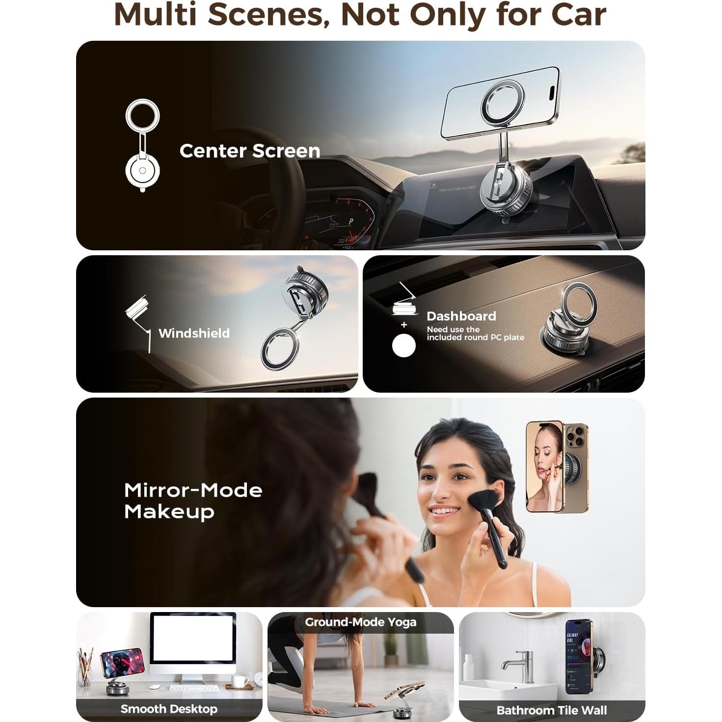 Soporte de Teléfono Magnético MRGLAS 2026 Rotación 360° para Coche