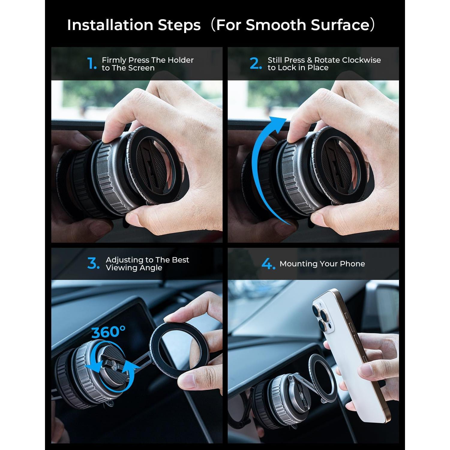 Soporte de Teléfono Magnético MRGLAS 2026 Rotación 360° para Coche