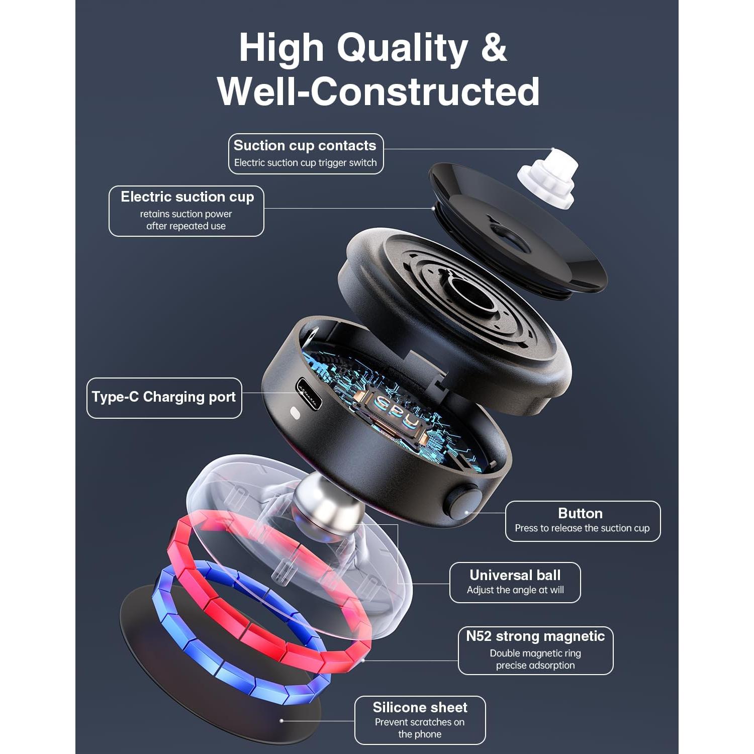 Soporte Magnético para Teléfono de Coche Sanqi Youpin 360° Ajustable