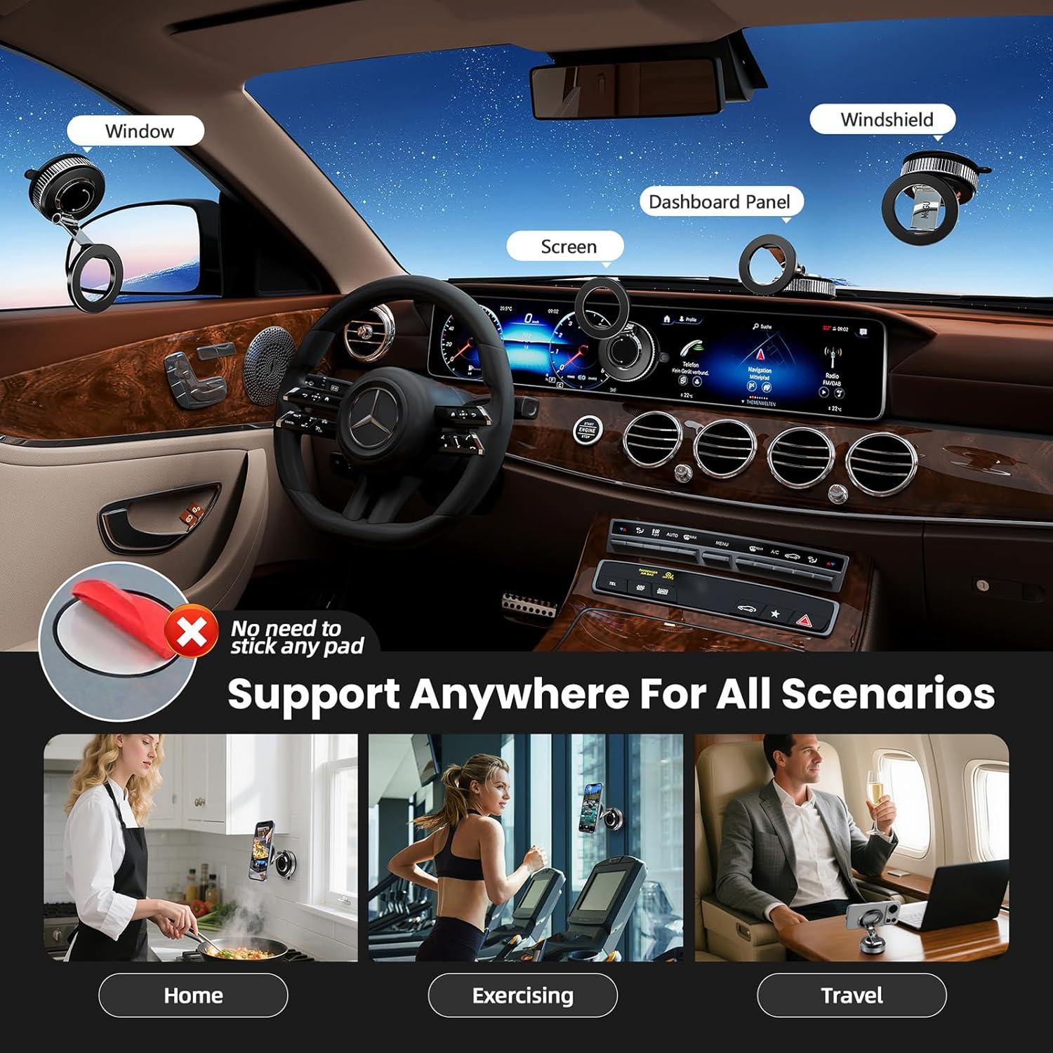 Soporte magnético para teléfono de coche MOGU, ajustable y plegable