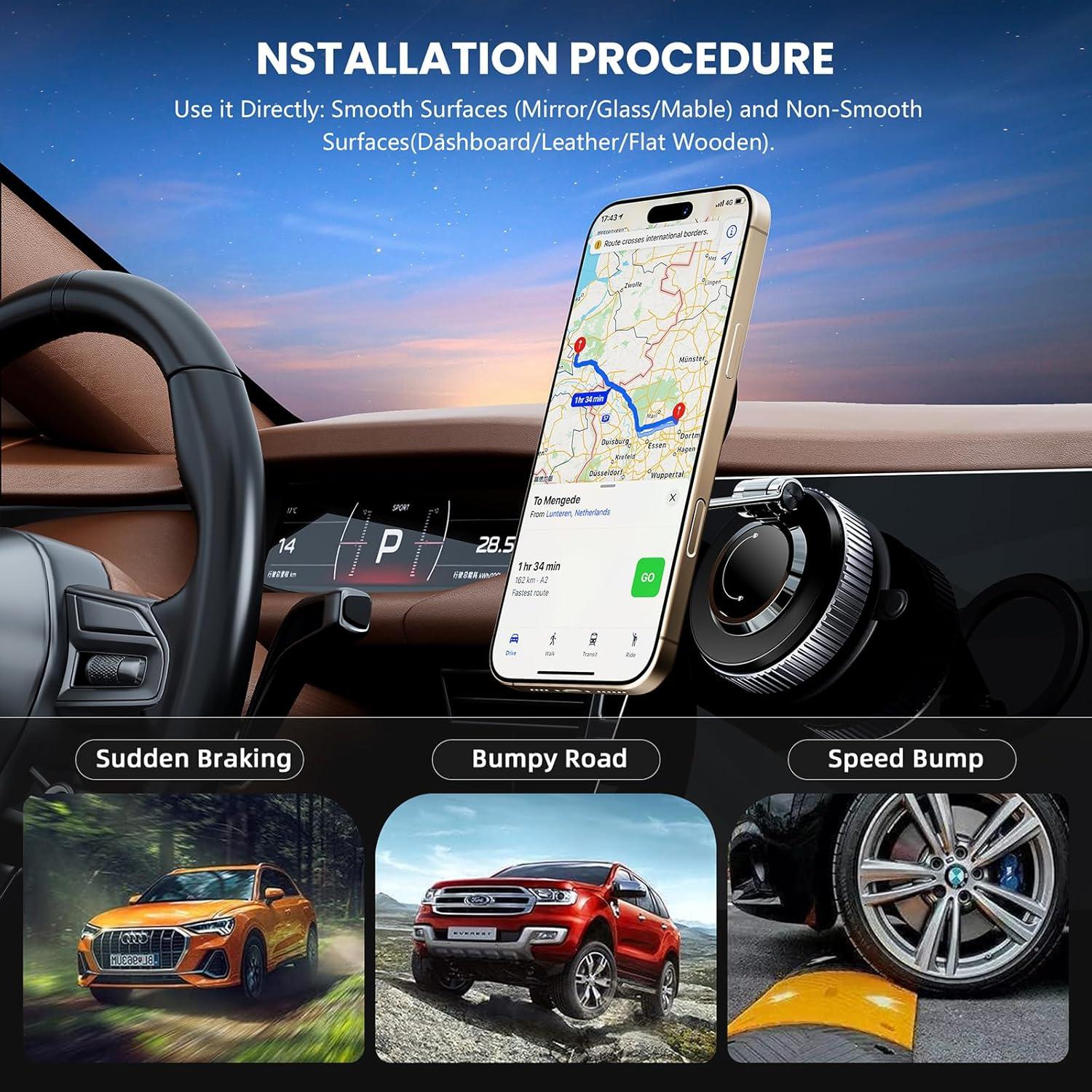 Soporte magnético para teléfono de coche MOGU, ajustable y plegable