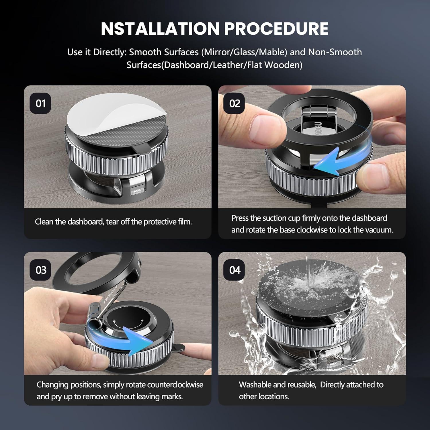 Soporte magnético para teléfono de coche MOGU, ajustable y plegable