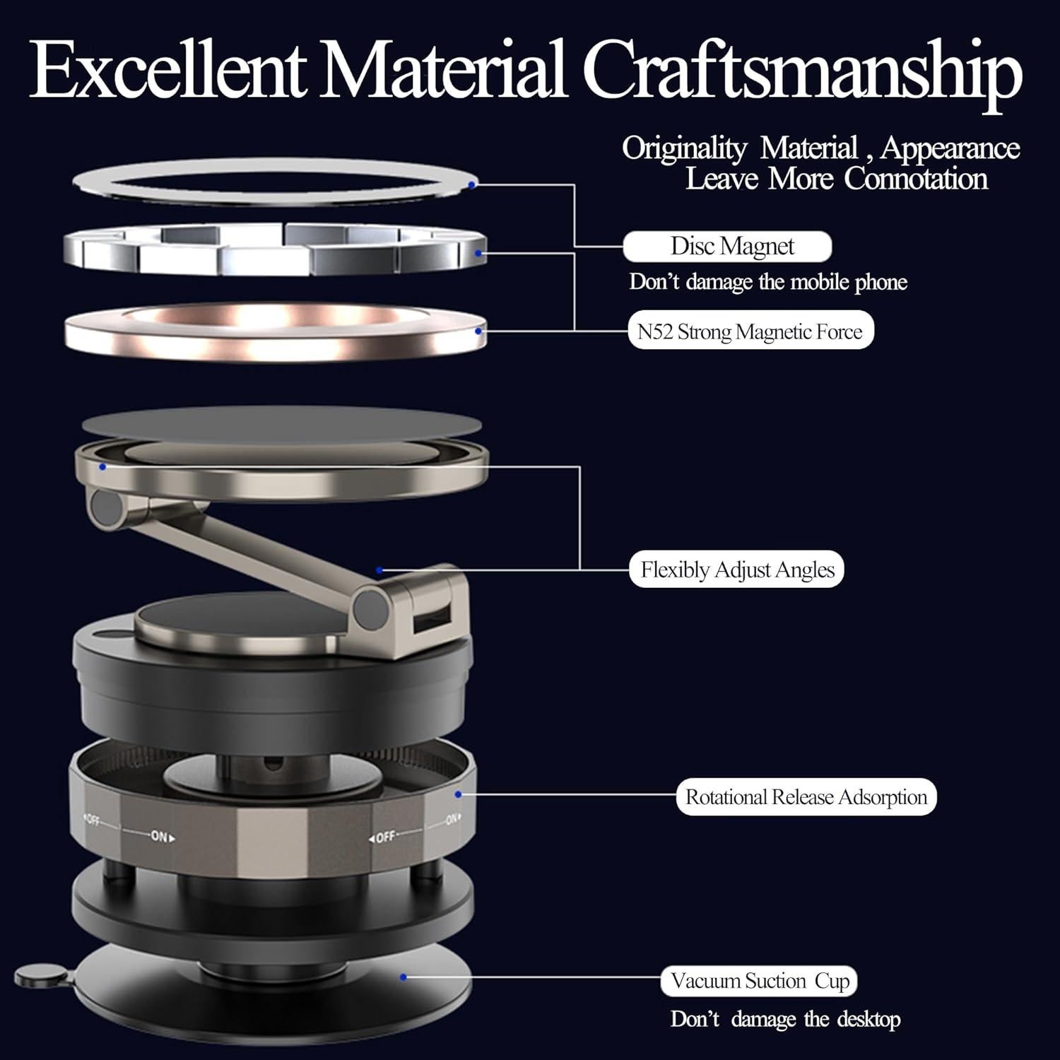 Soporte Magnético para Teléfono SELECT MASTER T302B Plegable 360°