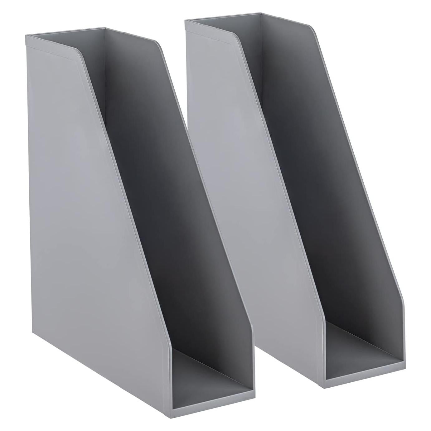 Soporte de Revistas Abierto Carrotez - 2 Piezas Gris 27.4x9.4x32 cm