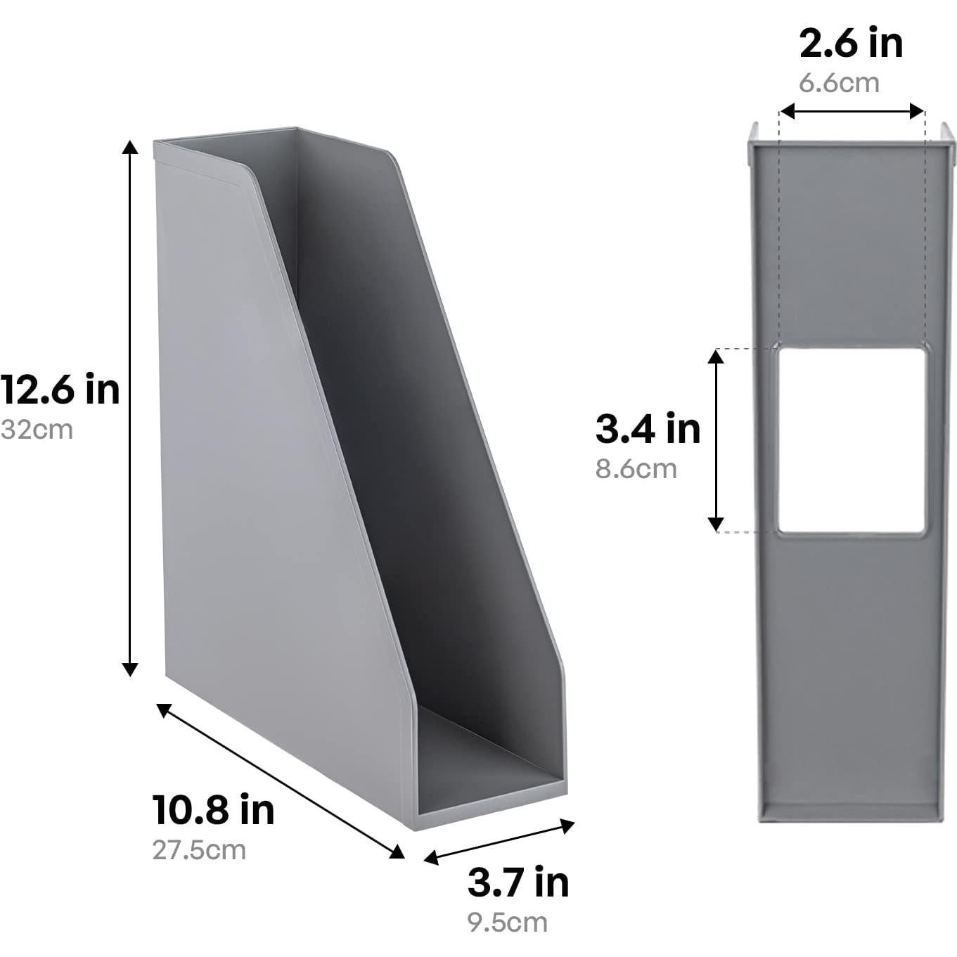 Soporte de Revistas Abierto Carrotez - 2 Piezas Gris 27.4x9.4x32 cm