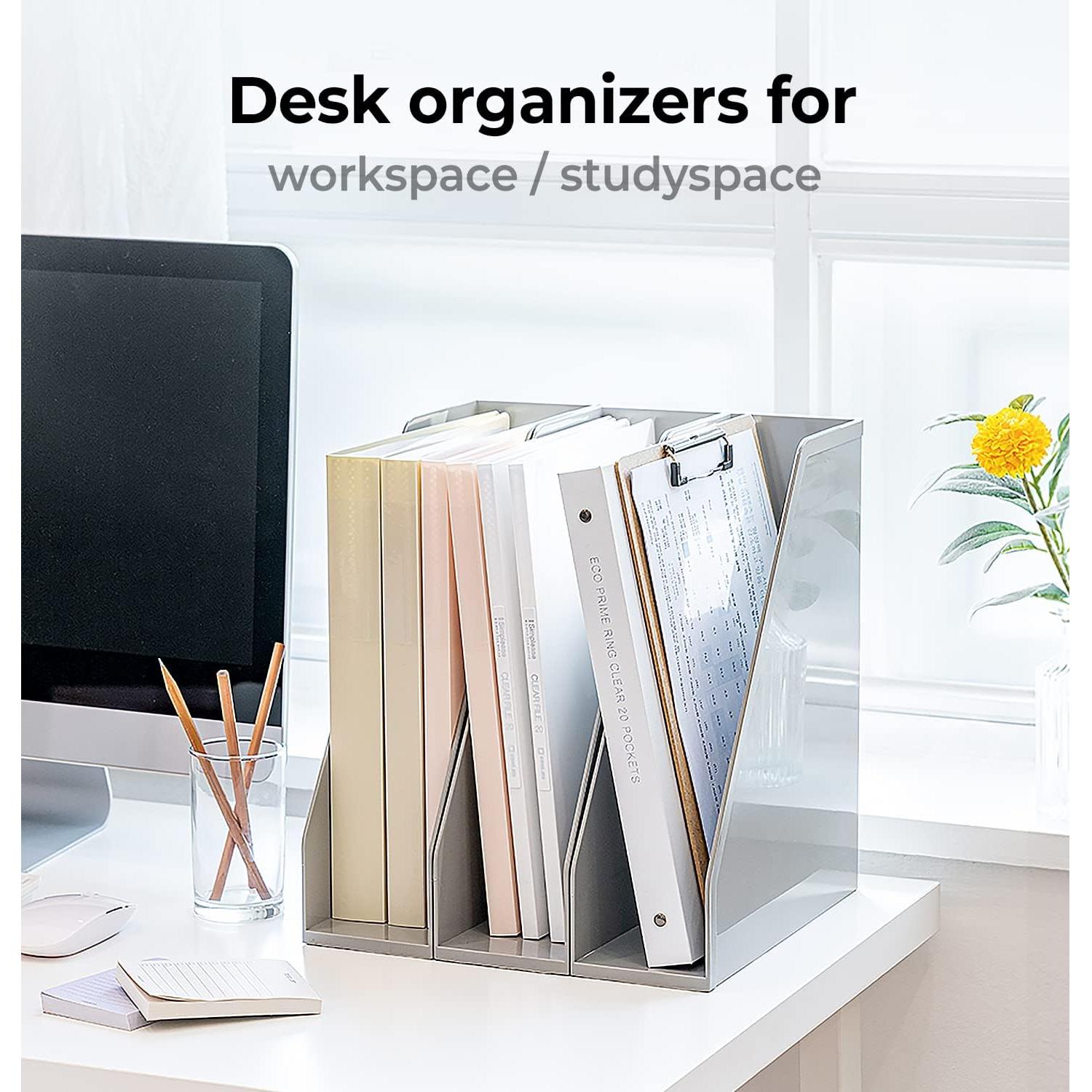 Soporte de Revistas Abierto Carrotez - 2 Piezas Gris 27.4x9.4x32 cm