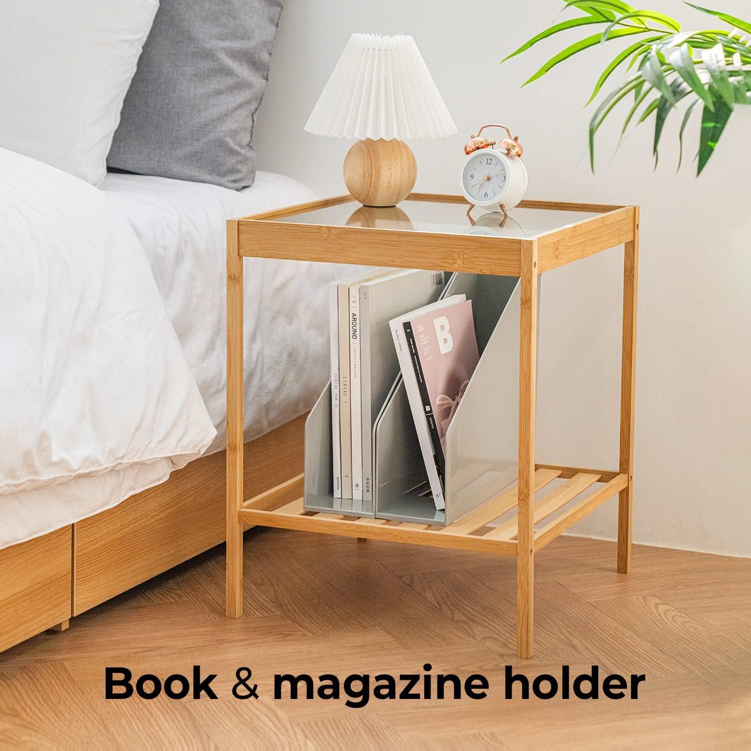 Soporte de Revistas Abierto Carrotez - 2 Piezas Gris 27.4x9.4x32 cm