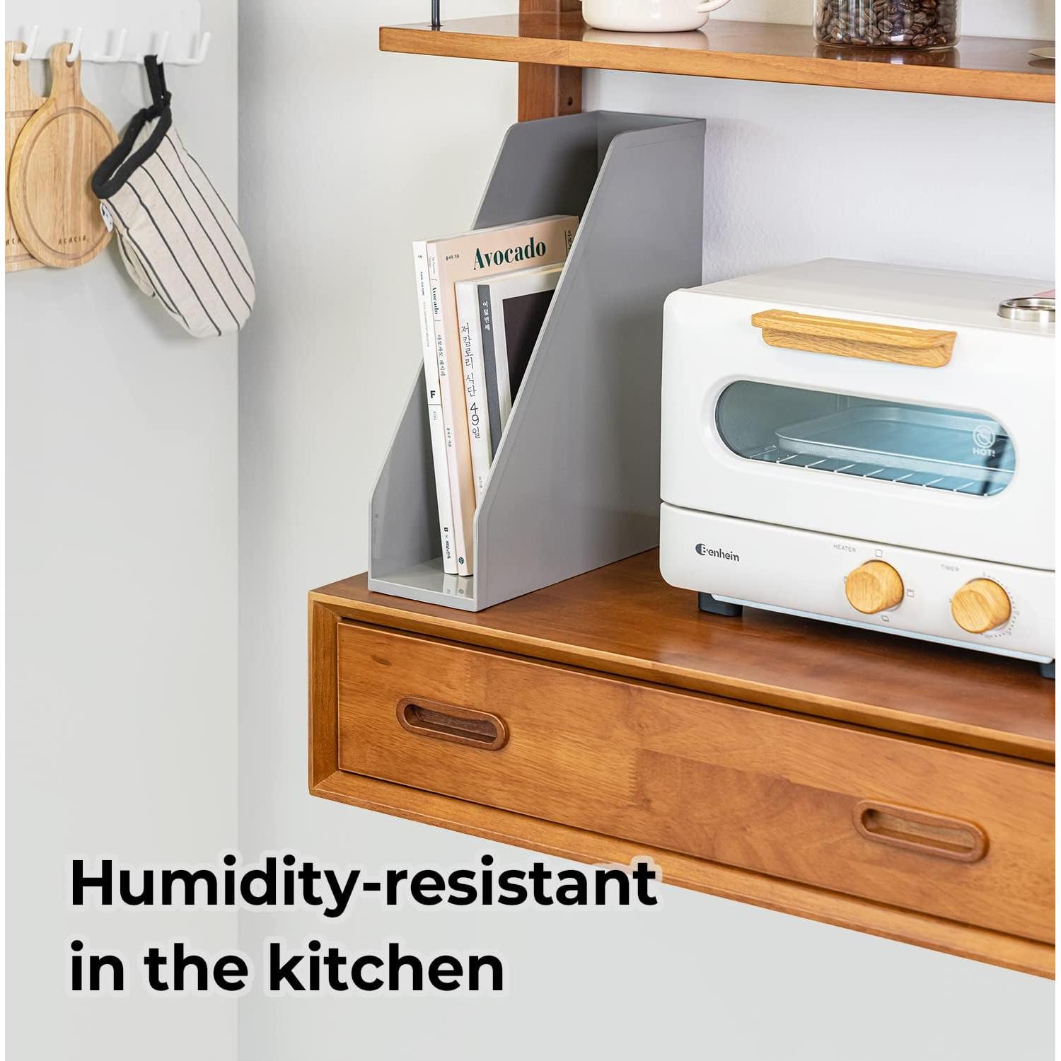 Soporte de Revistas Abierto Carrotez - 2 Piezas Gris 27.4x9.4x32 cm