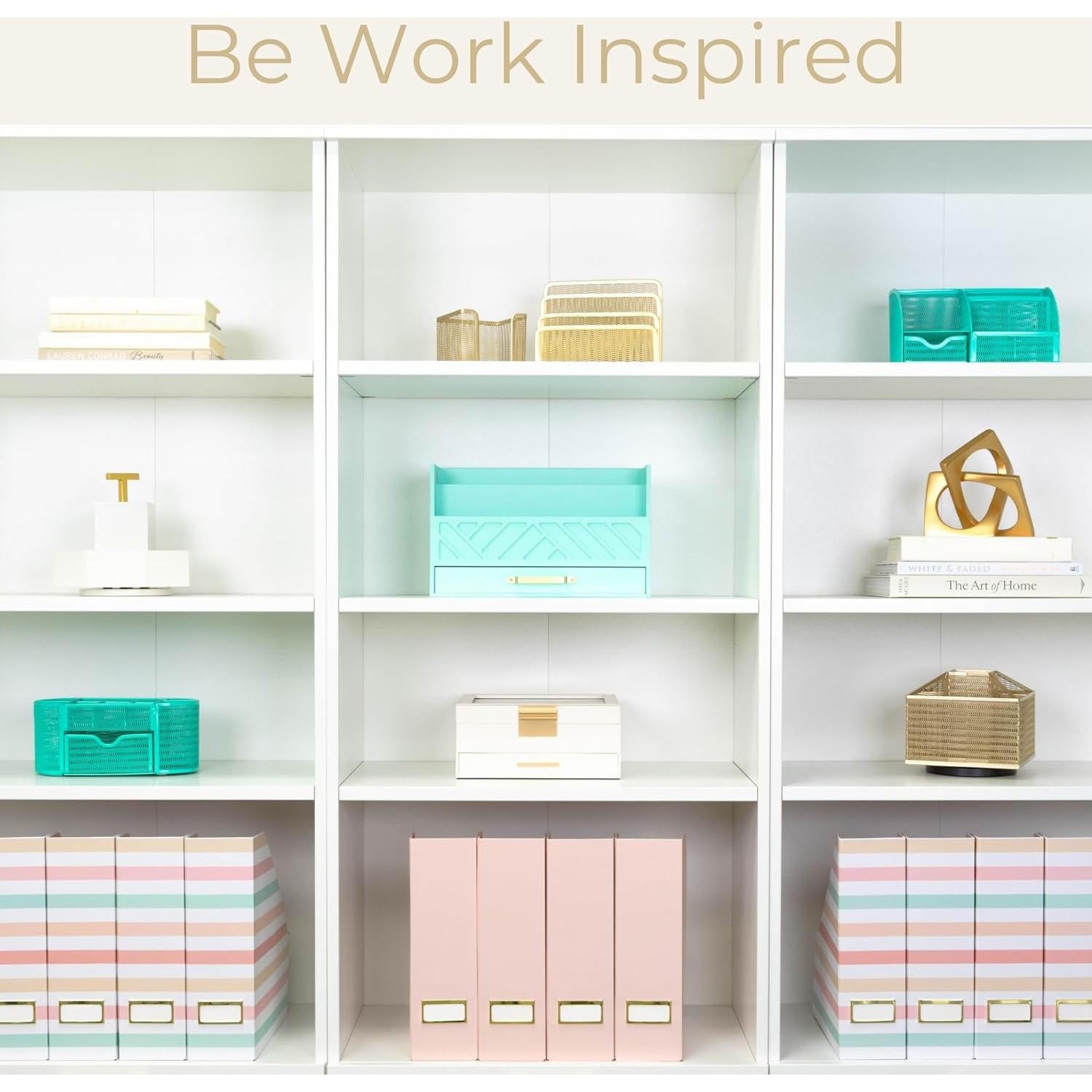 Juego de 4 Soportes Plegables para Revistas Blu Monaco Rayas Pastel