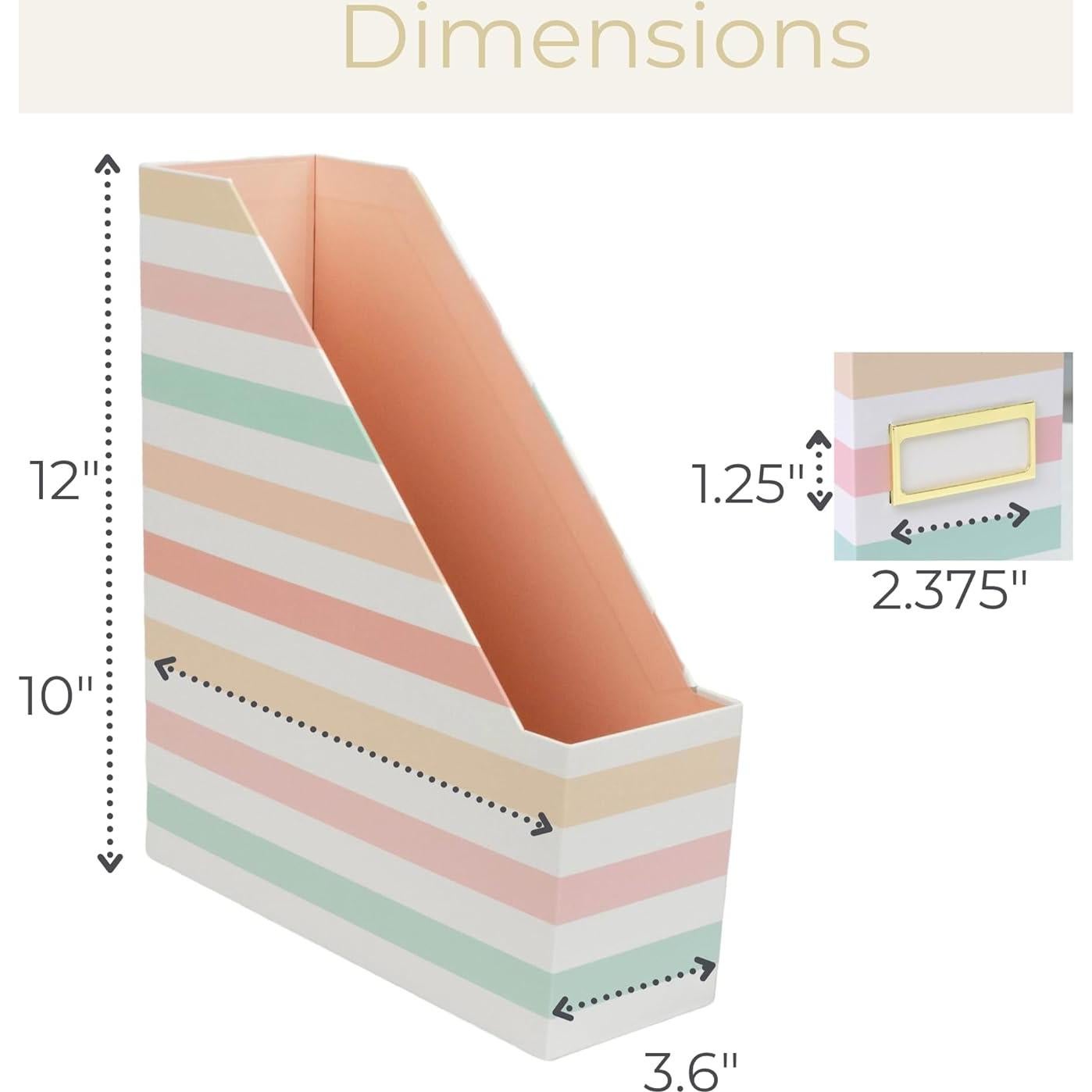 Juego de 4 Soportes Plegables para Revistas Blu Monaco Rayas Pastel