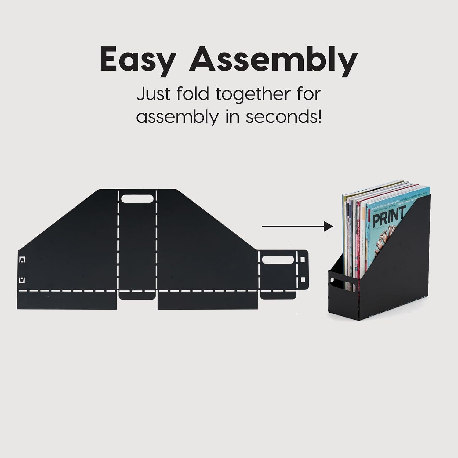 Soportes de Revistas de Metal IRIS USA, Paquete de 6, Negro