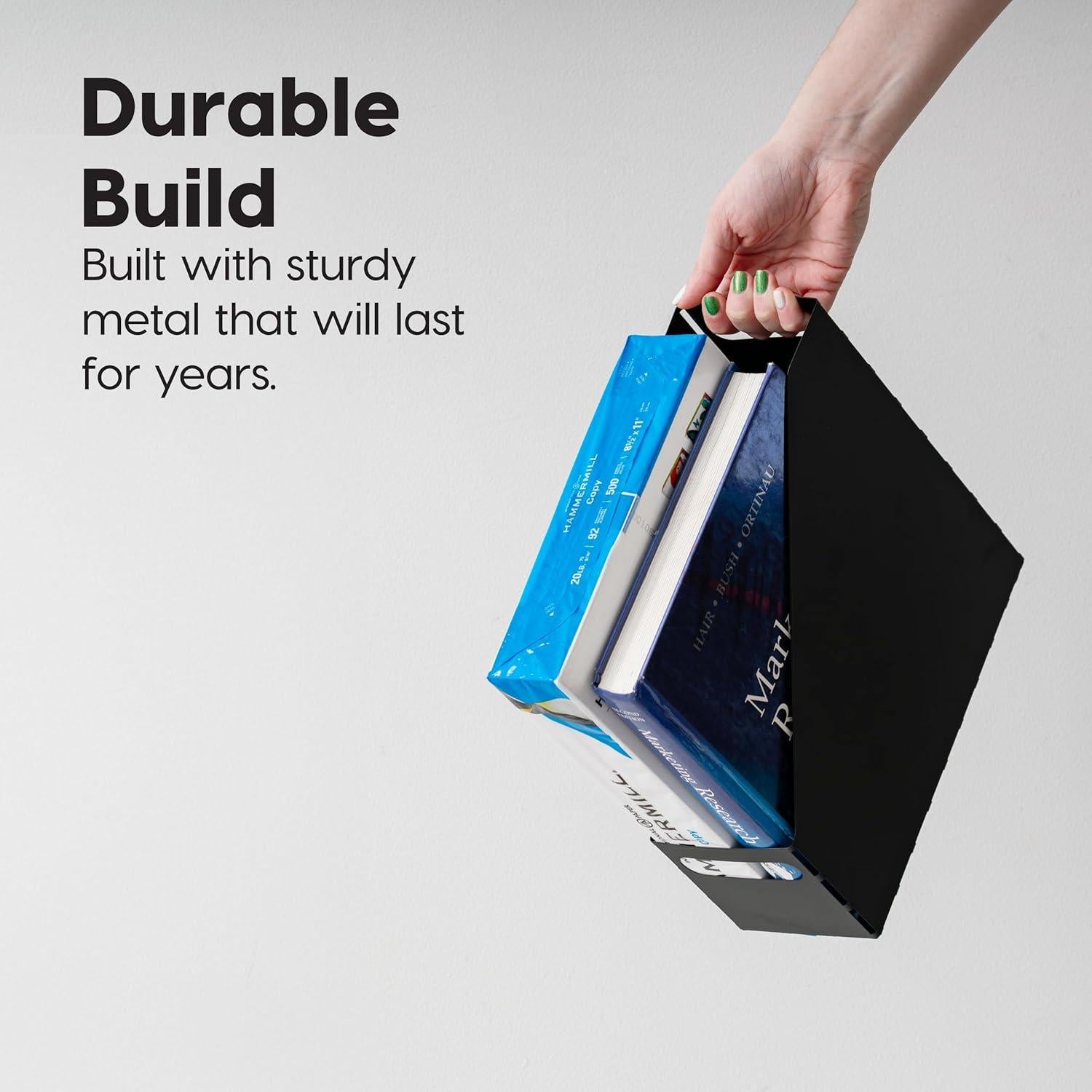 Soportes de Revistas de Metal IRIS USA, Paquete de 6, Negro