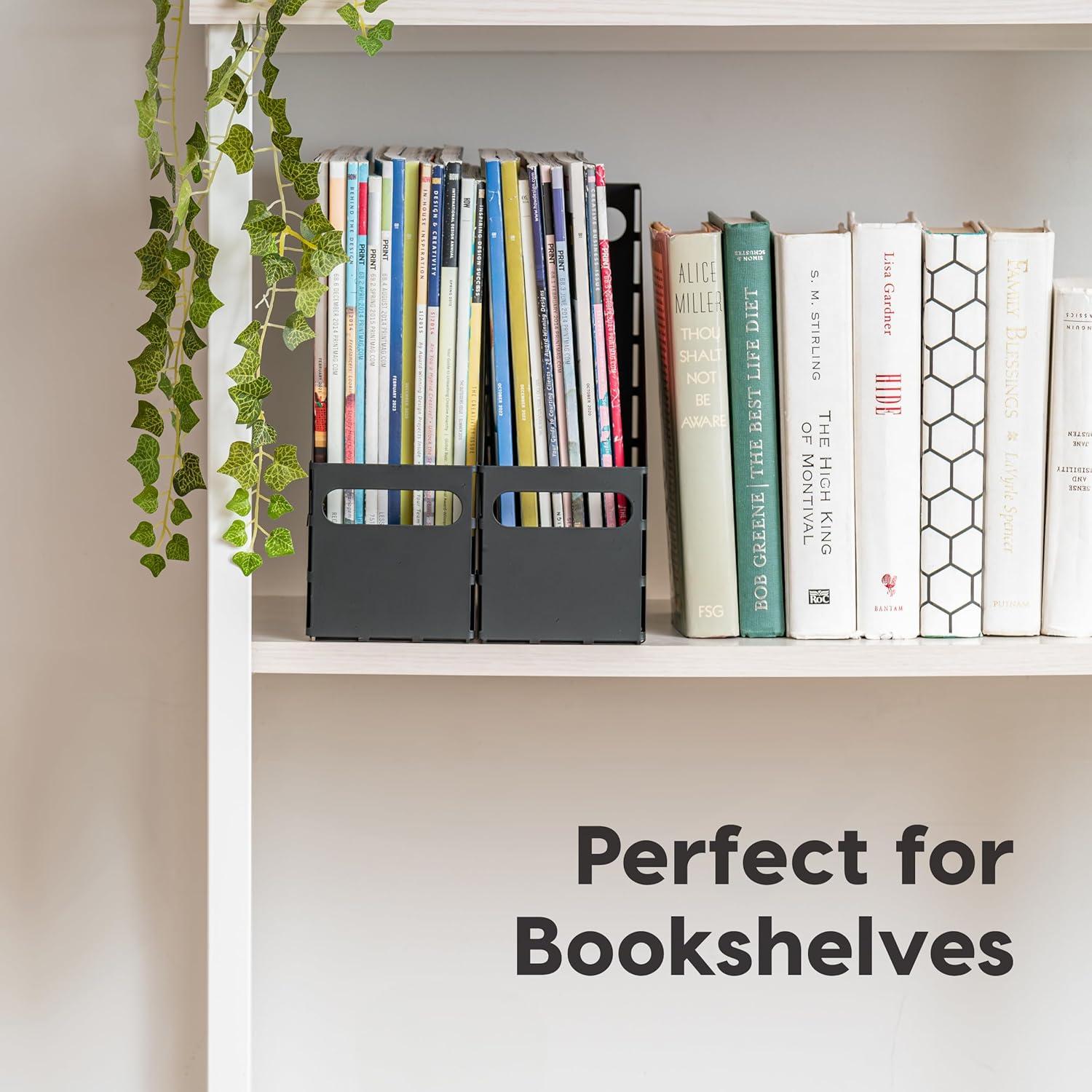 Soportes de Revistas de Metal IRIS USA, Paquete de 6, Negro