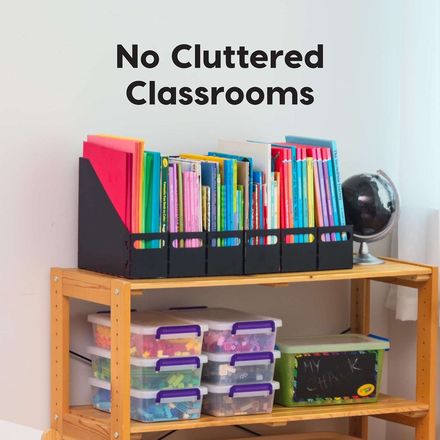 Soportes de Revistas de Metal IRIS USA, Paquete de 6, Negro