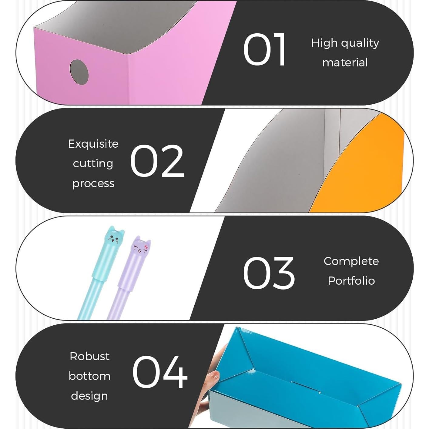 Conjunto de Soporte para Revistas Jutom 64 Piezas Cartón Plegable