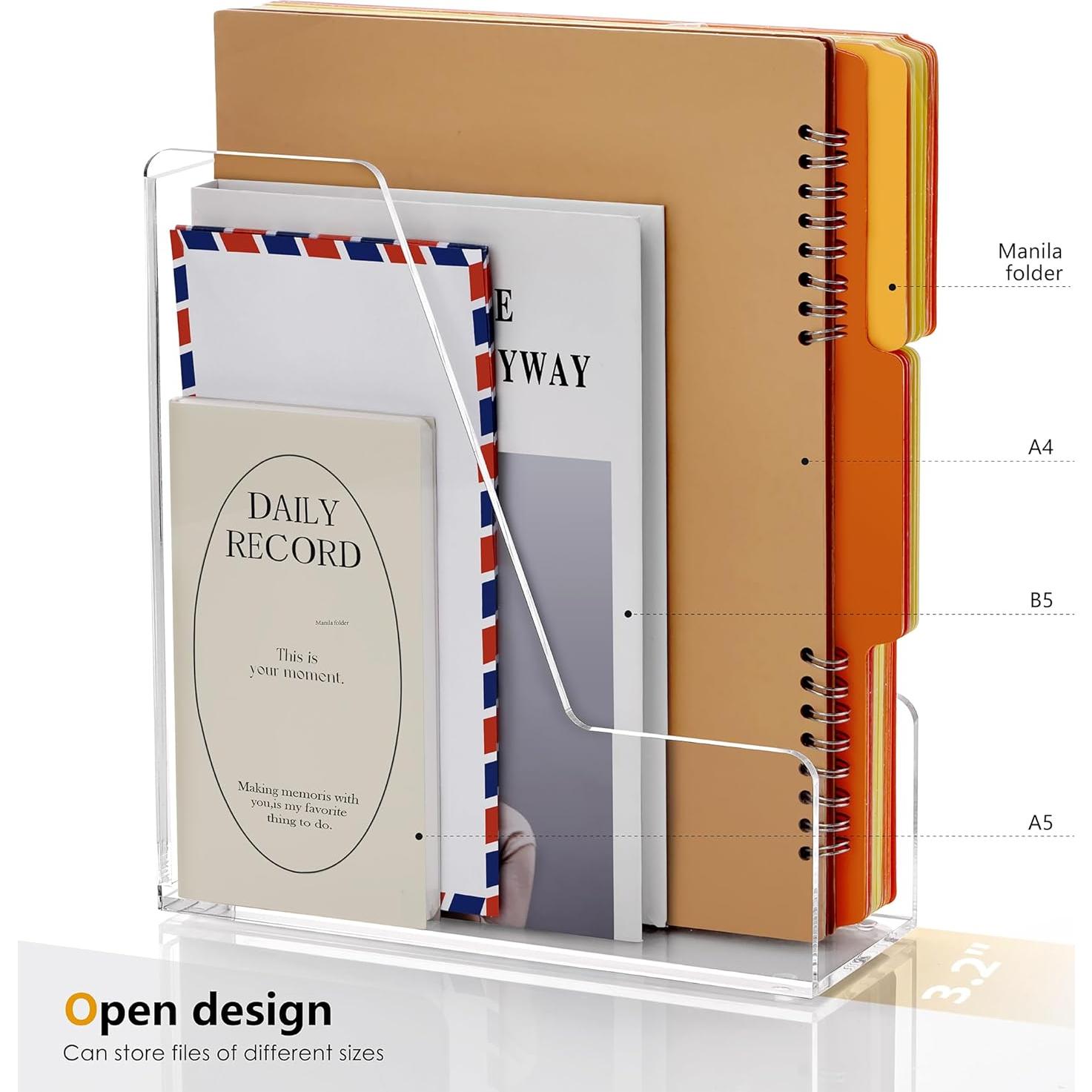 Organizador de Escritorio Acrílico SANRUI 2 Niveles 24x9x26 cm