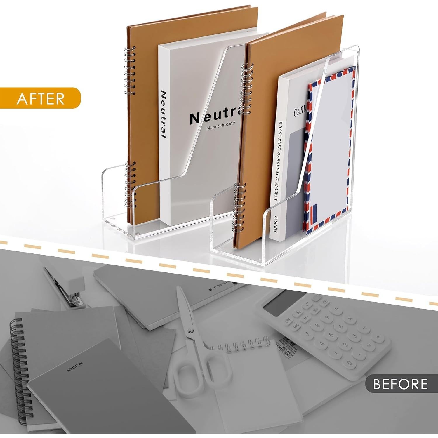 Organizador de Escritorio Acrílico SANRUI 2 Niveles 24x9x26 cm