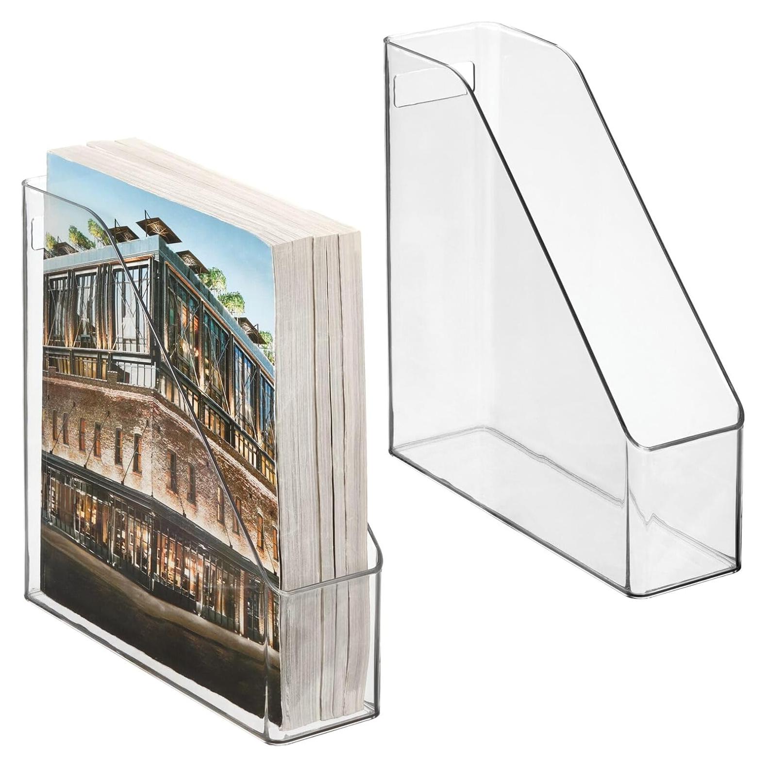 Organizador de Archivos Vertical mDesign - Paquete de 2, Transparente