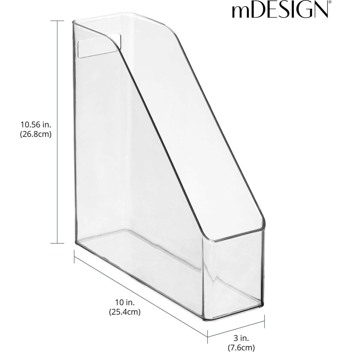 Organizador de Archivos Vertical mDesign - Paquete de 2, Transparente