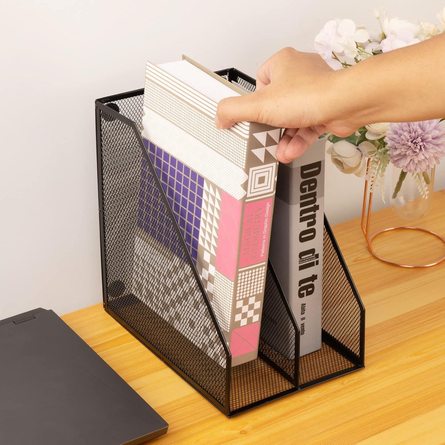 Set de 2 Soportes para Revistas de Metal ASIFMTHOT Negro