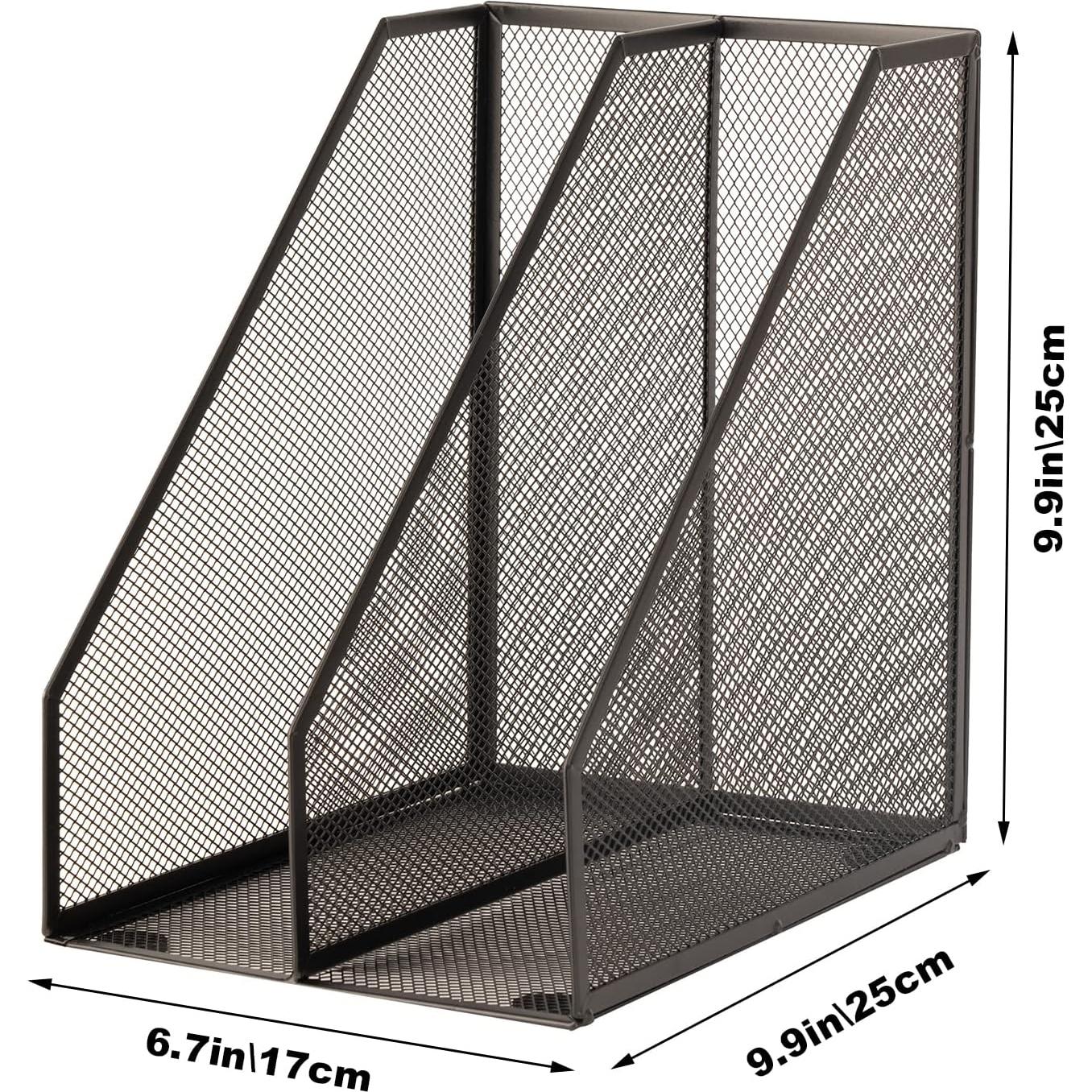 Set de 2 Soportes para Revistas de Metal ASIFMTHOT Negro