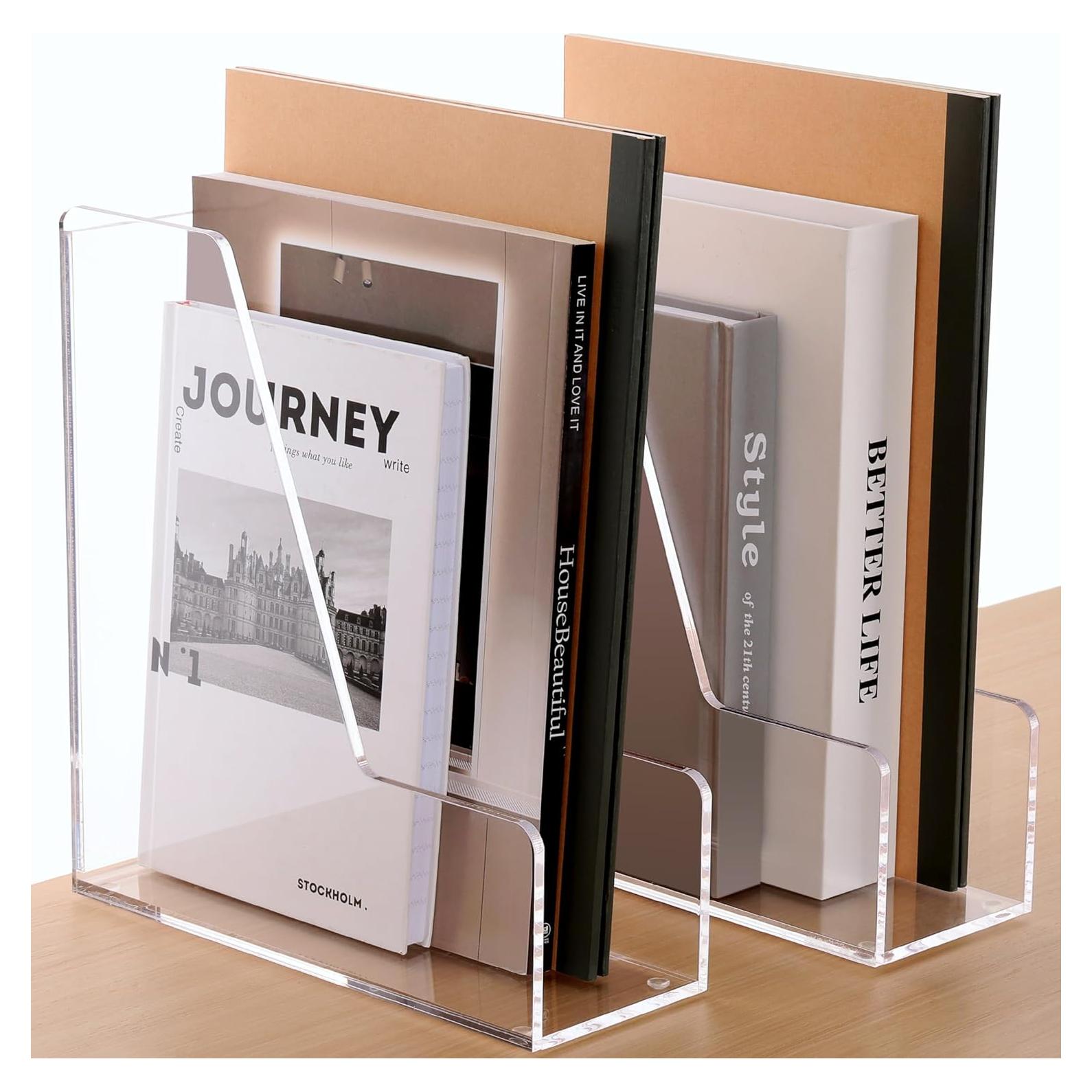 Soporte de Revistas Acrílico SANRUI 2-Pack 24x9x26 cm