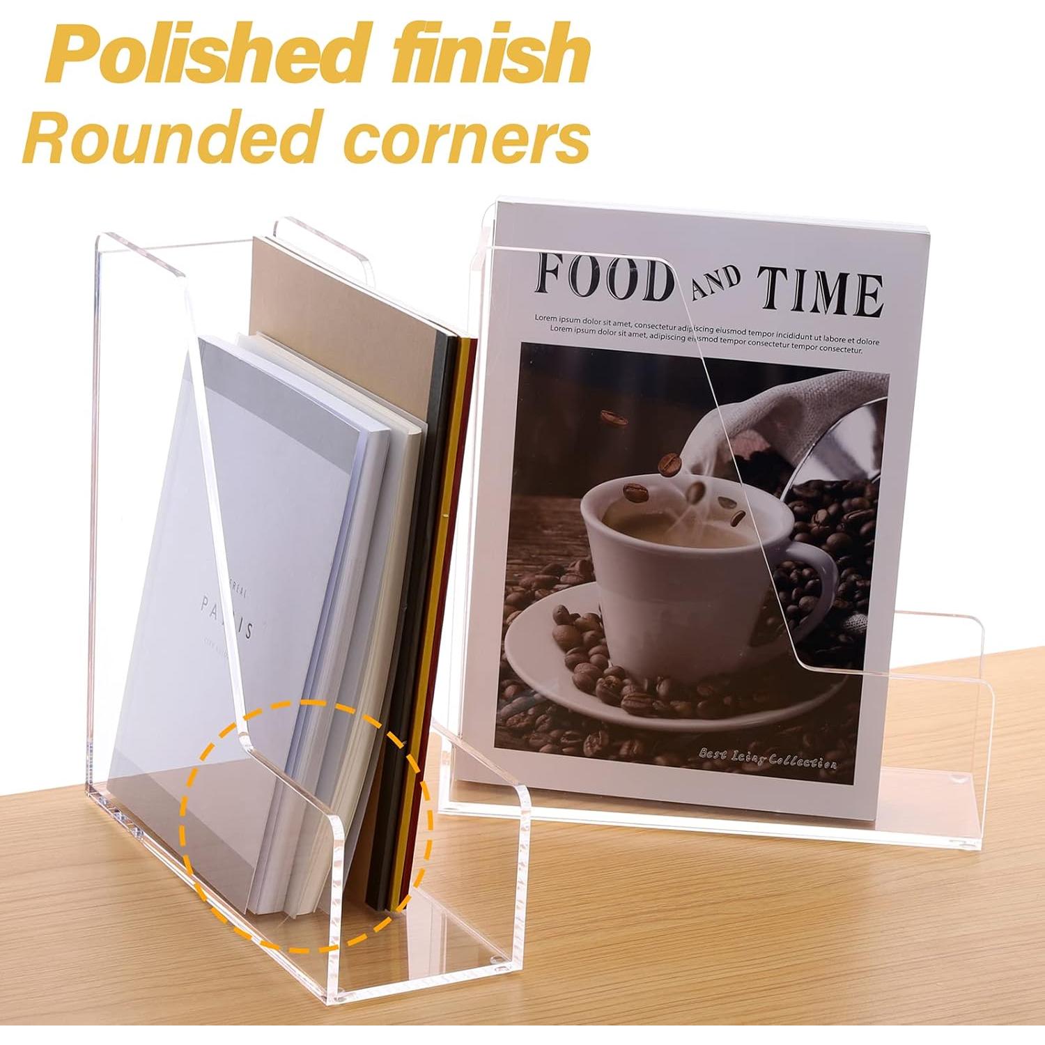 Soporte de Revistas Acrílico SANRUI 2-Pack 24x9x26 cm