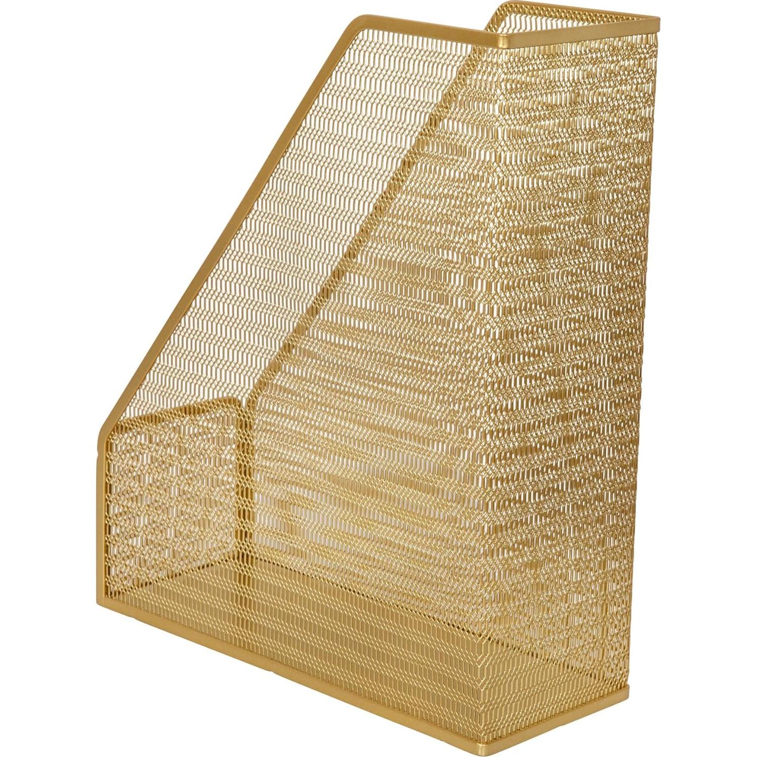 Soporte de Revistas de Metal Dorado Martha Stewart 24.77x9.53x29.21cm