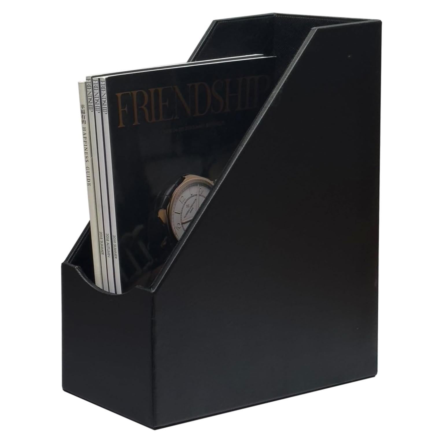 Soporte para Revistas UnionBasic de Cuero Sintético Negro