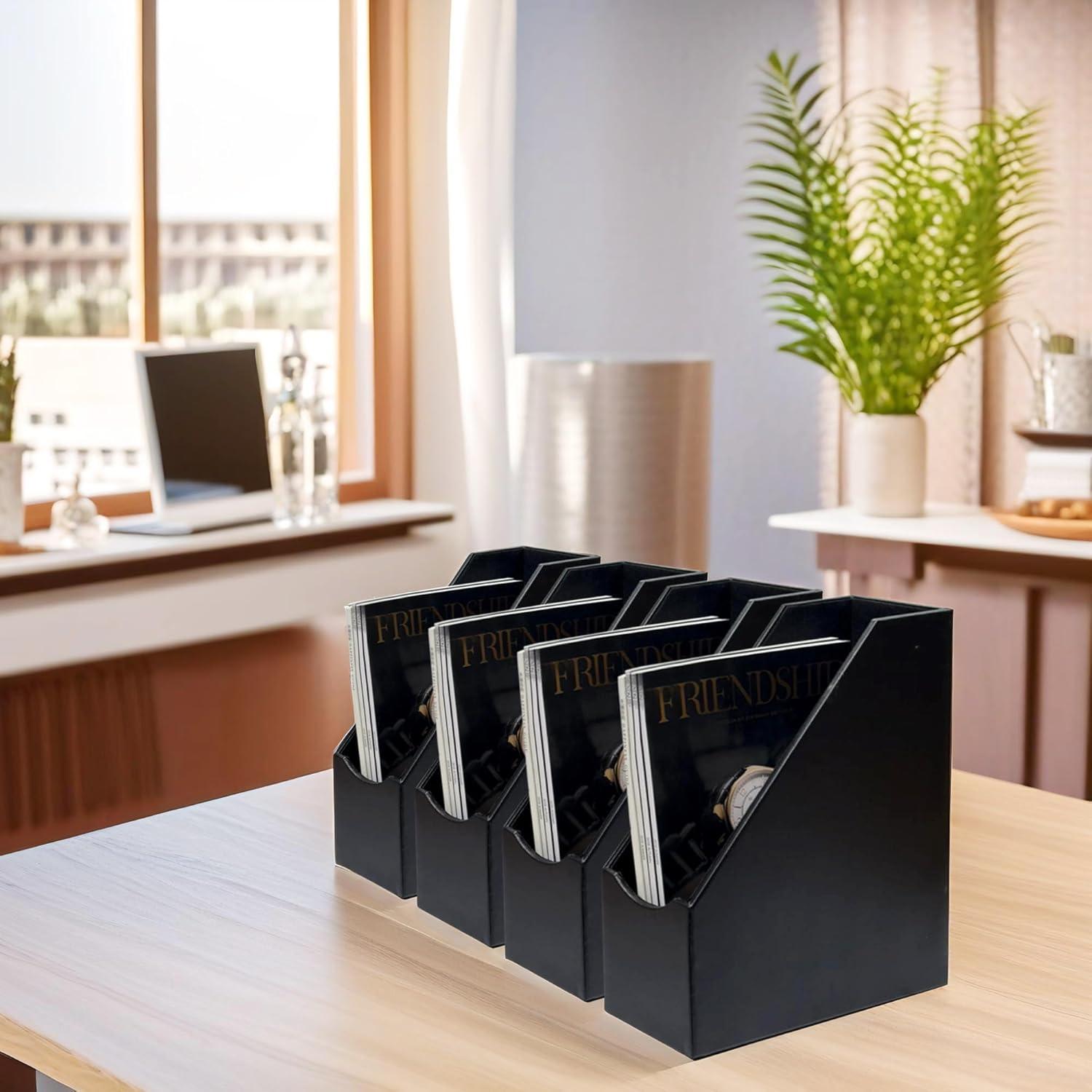 Soporte para Revistas UnionBasic de Cuero Sintético Negro