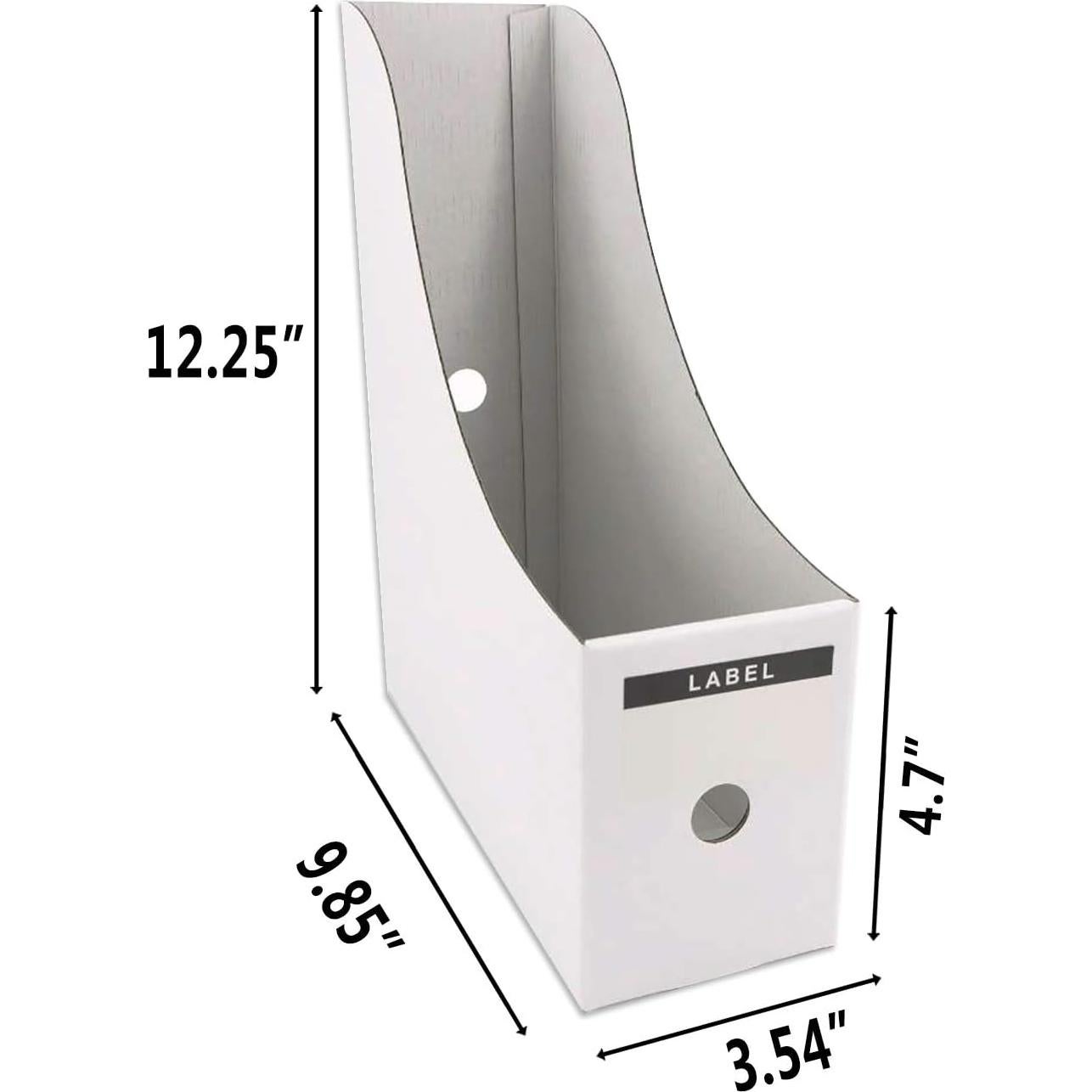 Soporte de Revistas Blanco HUAPRINT - 6 Paquetes, Cartón Resistente