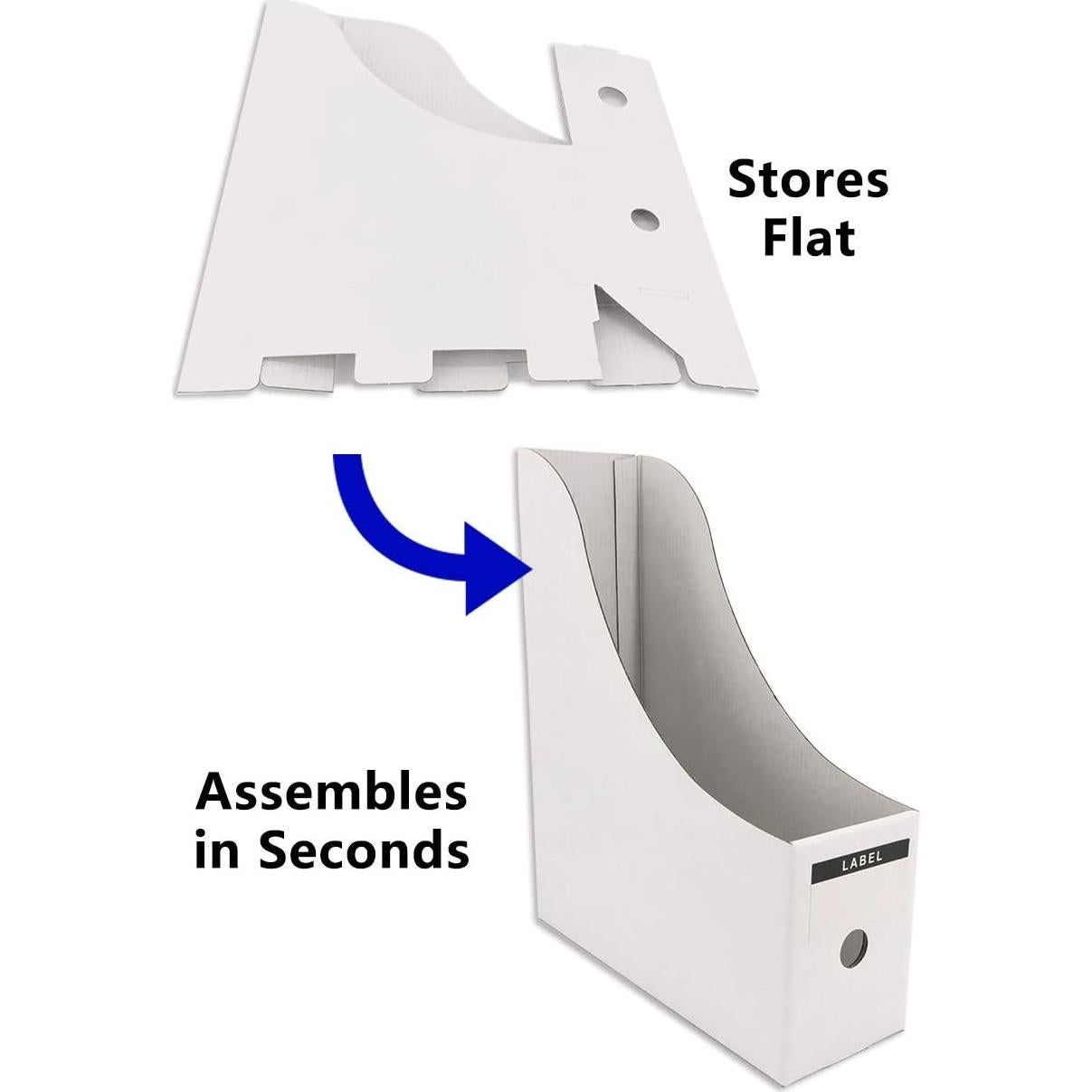 Soporte de Revistas Blanco HUAPRINT - 6 Paquetes, Cartón Resistente