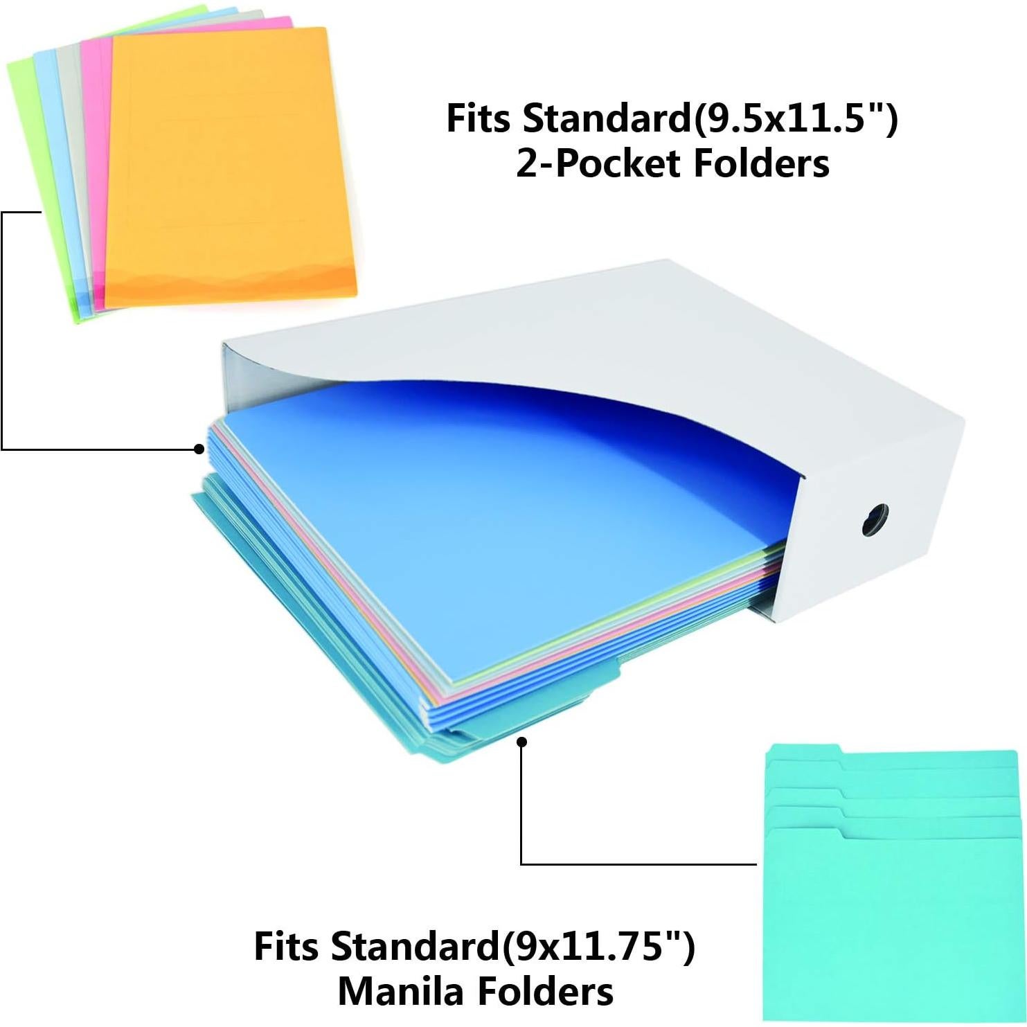 Soporte de Revistas Blanco HUAPRINT - 6 Paquetes, Cartón Resistente