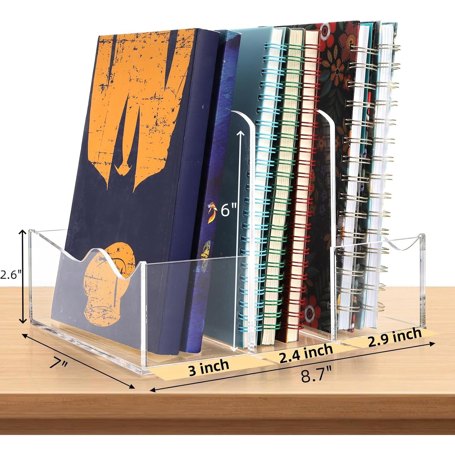 Soporte de Revistas Acrílico Mezchi con 3 Compartimentos 21.6x17.8 cm
