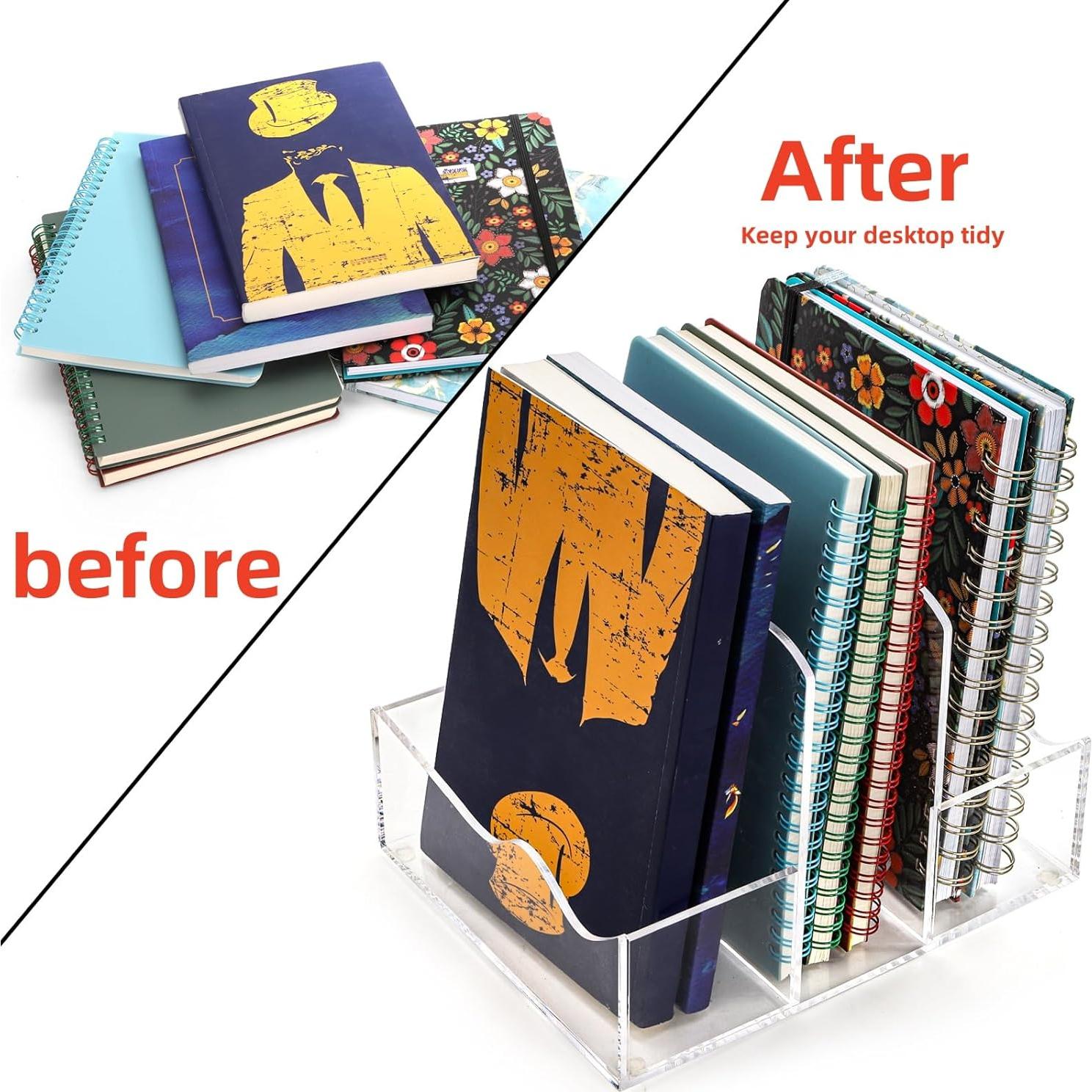 Soporte de Revistas Acrílico Mezchi con 3 Compartimentos 21.6x17.8 cm