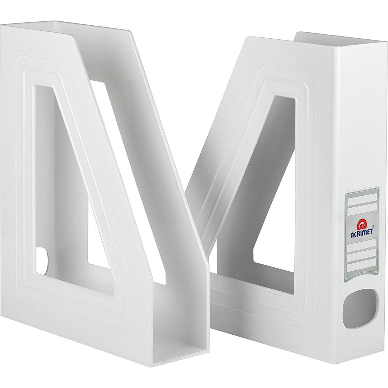 Soporte para Revistas Acrimet Blanco, Organizador Duradero, 2 Unidades