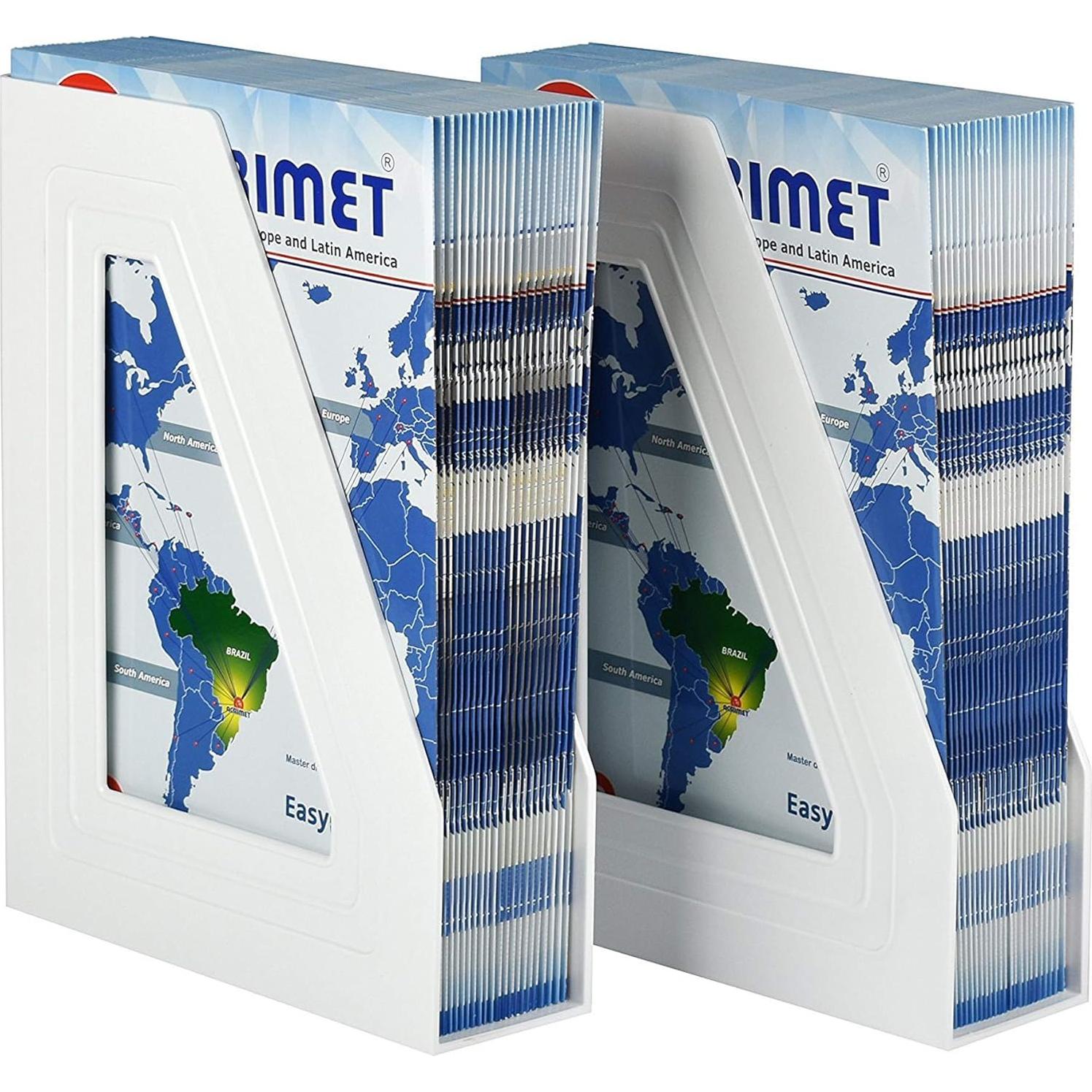 Soporte para Revistas Acrimet Blanco, Organizador Duradero, 2 Unidades