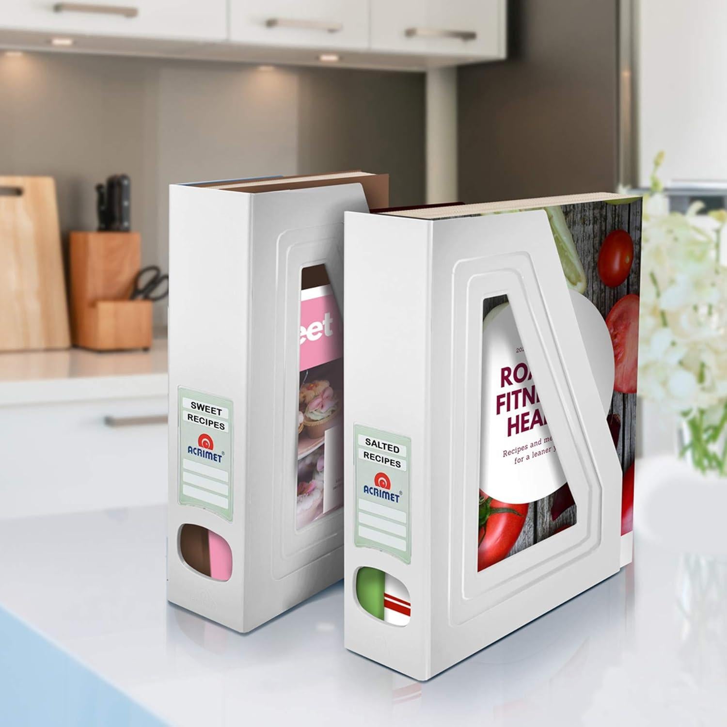 Soporte para Revistas Acrimet Blanco, Organizador Duradero, 2 Unidades